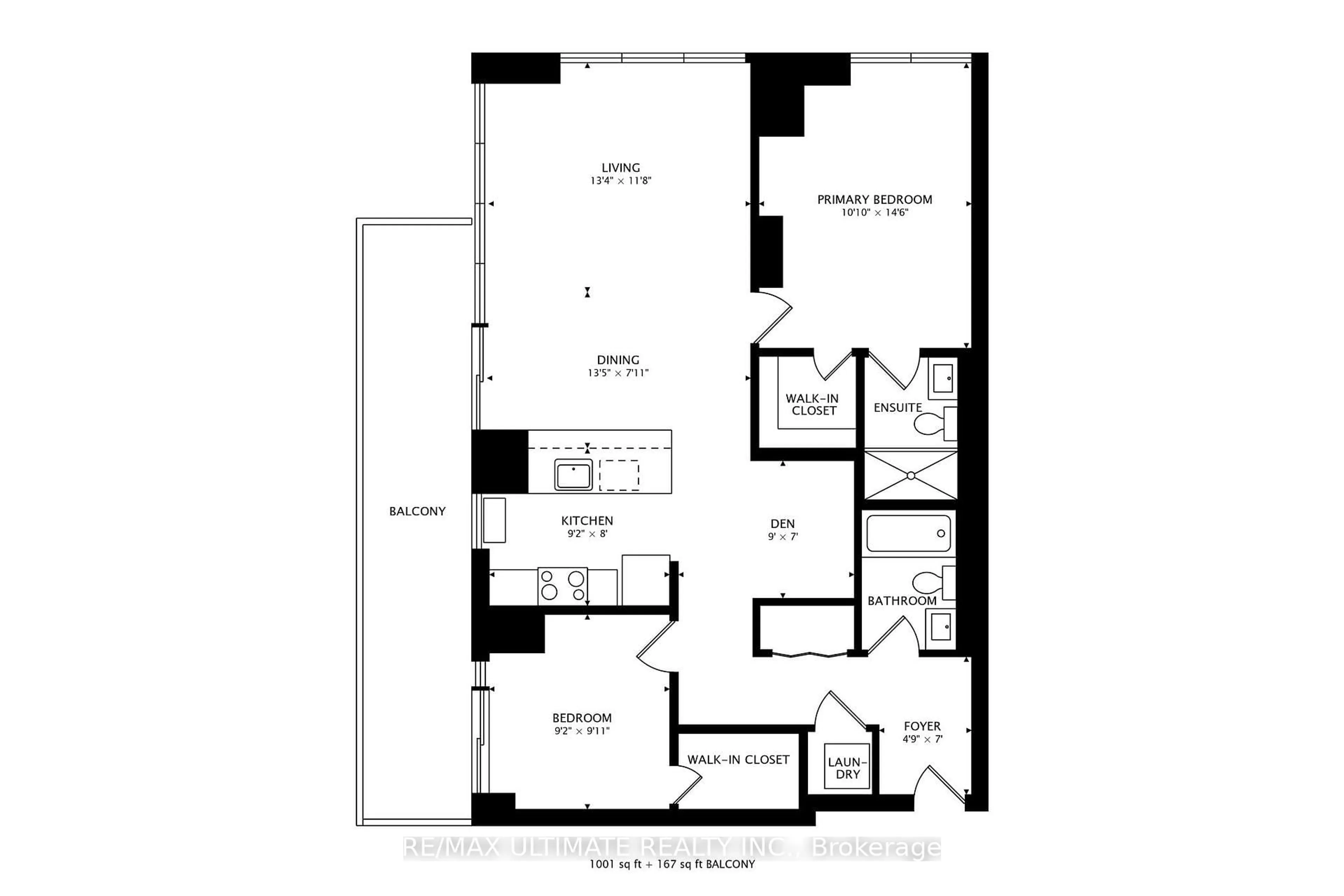 Floor plan for 1603 Eglinton Ave #1104, Toronto Ontario M6E 0A1