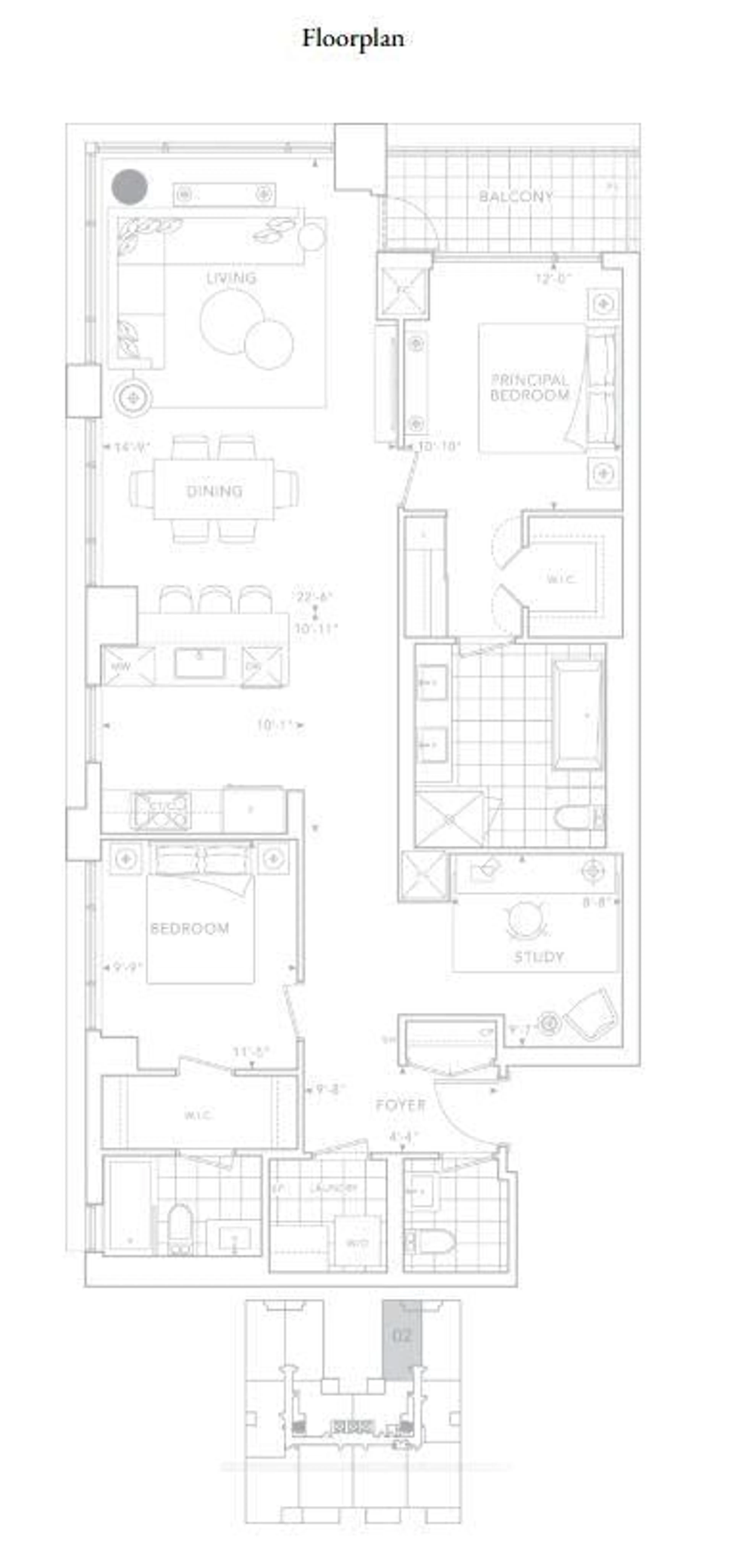 Floor plan for 455 Wellington St #402, Toronto Ontario M5J 2R2