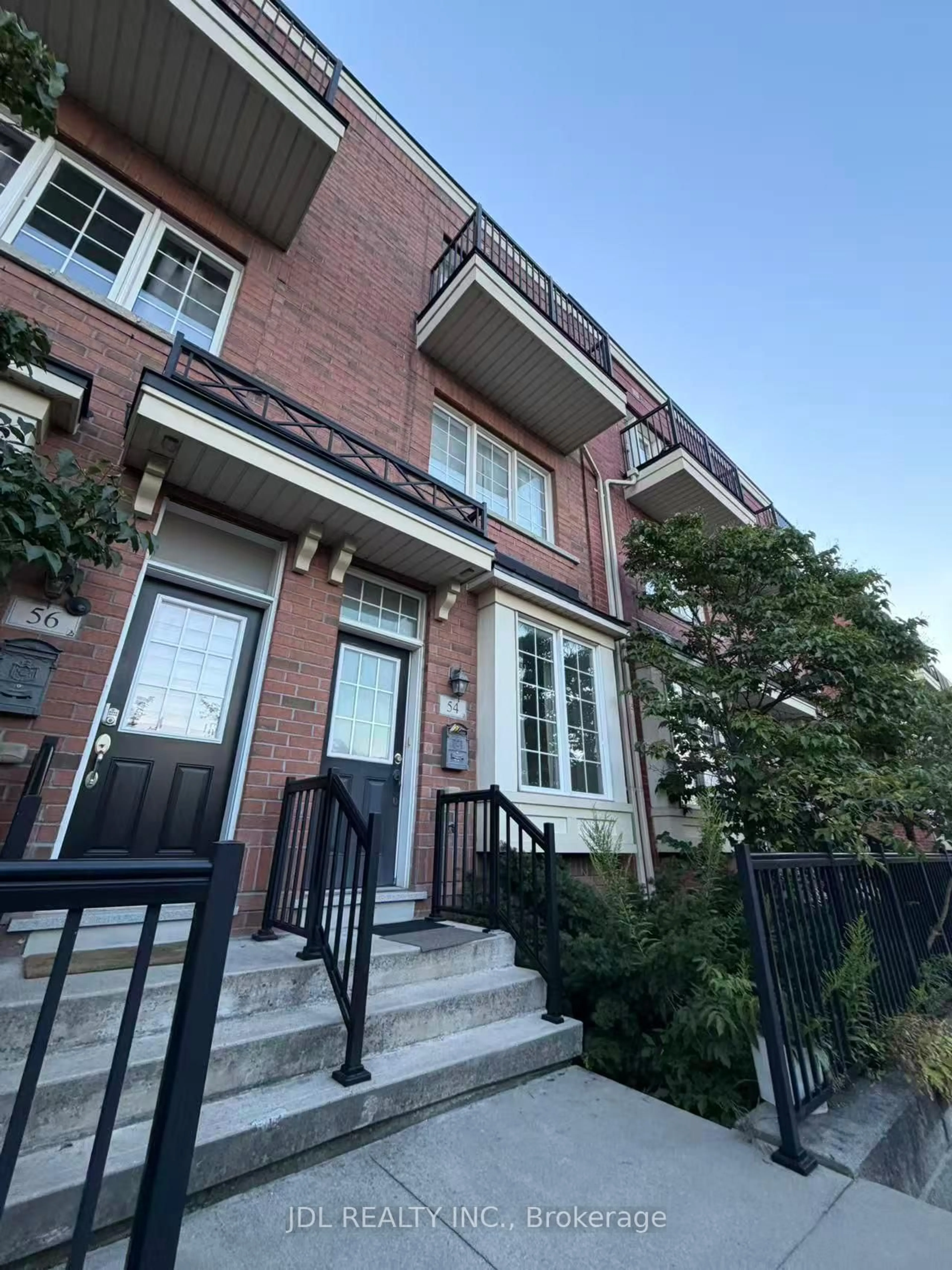 Home with brick exterior material, street for 54 Raffeix Lane, Toronto Ontario M5A 0G5