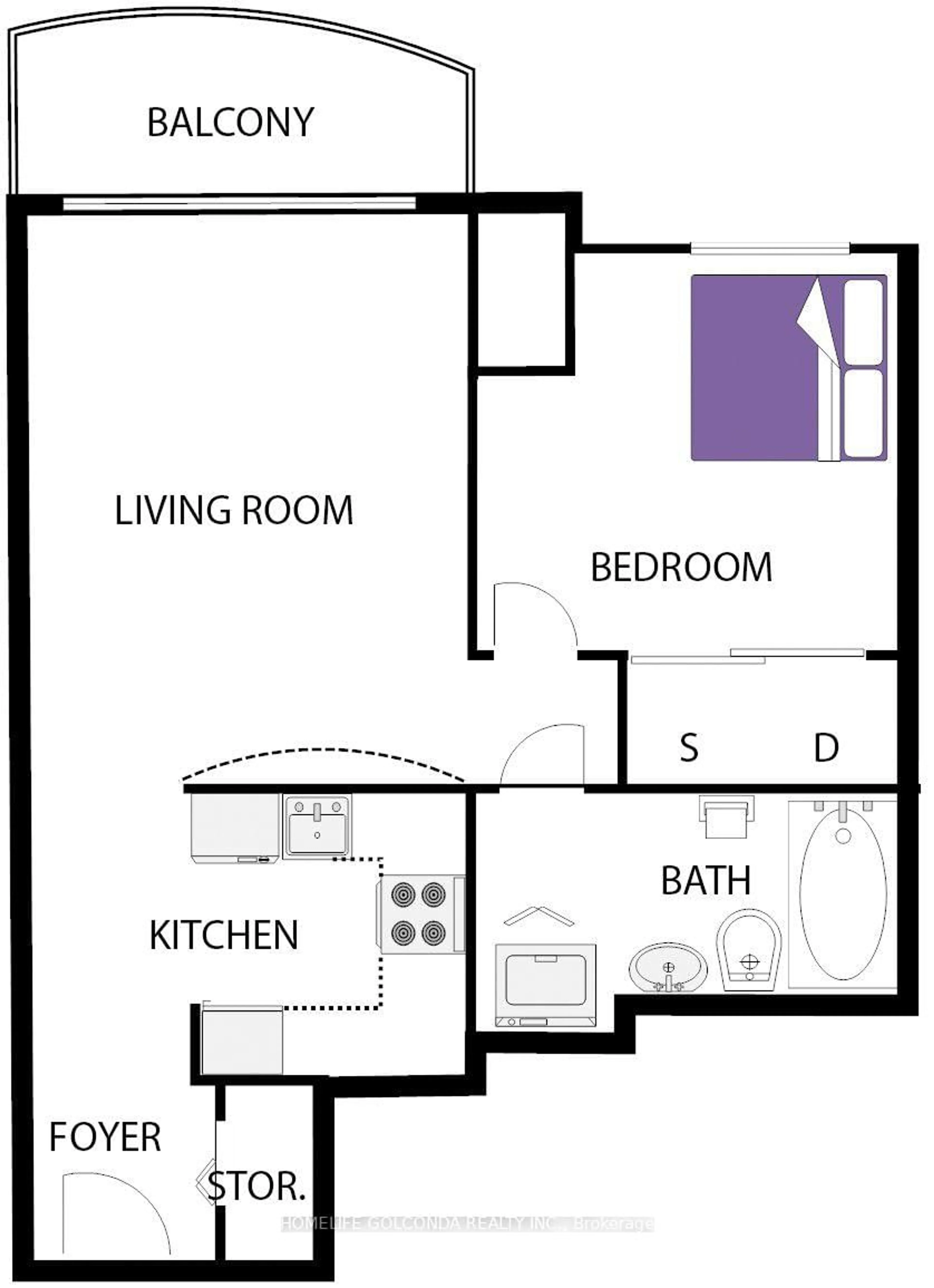 Floor plan for 33 Sheppard Ave #3412, Toronto Ontario M2N 7K1