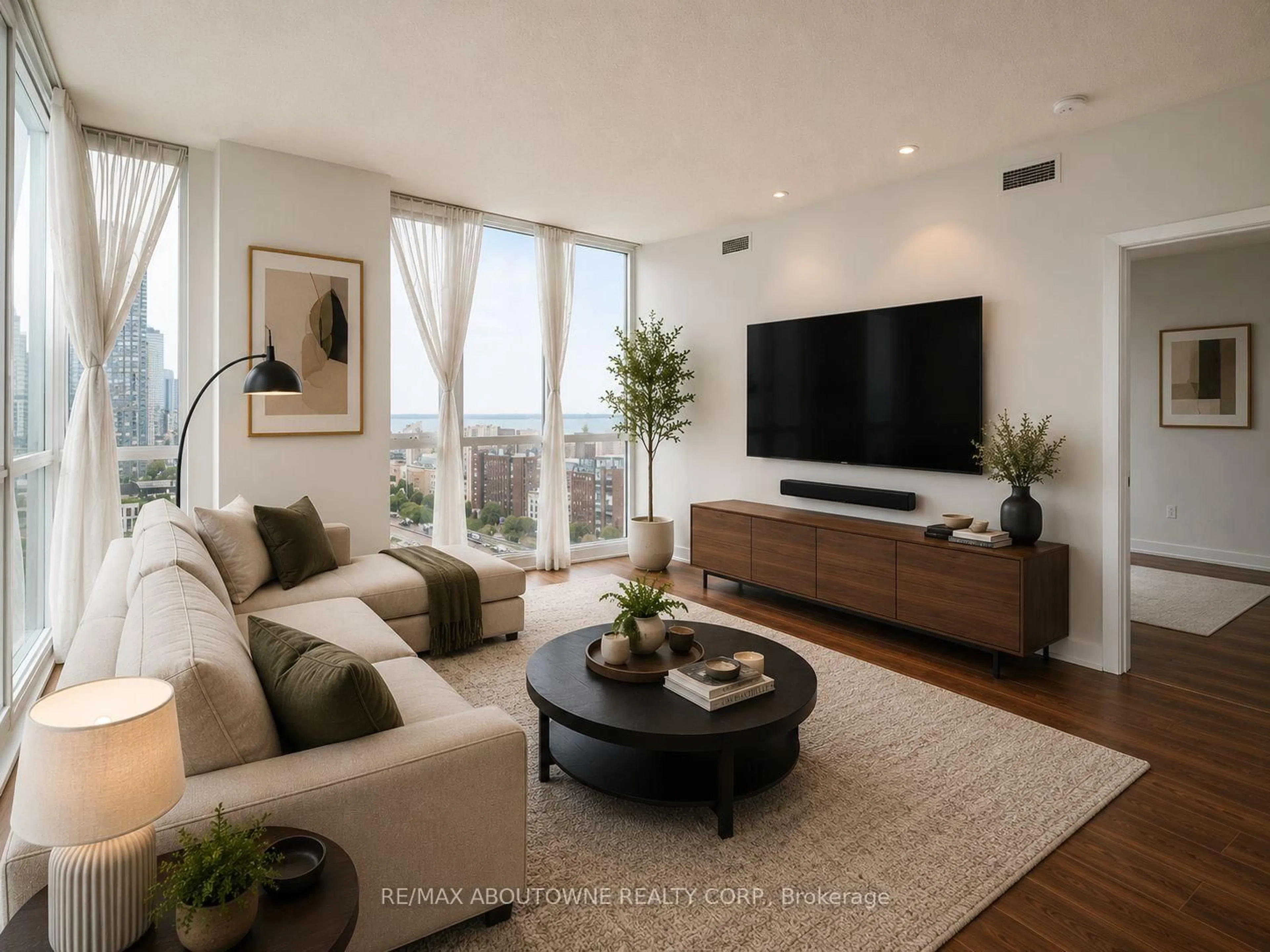Living room with furniture, unknown for 75 Queens Wharf Rd #1901, Toronto Ontario M5V 0J8