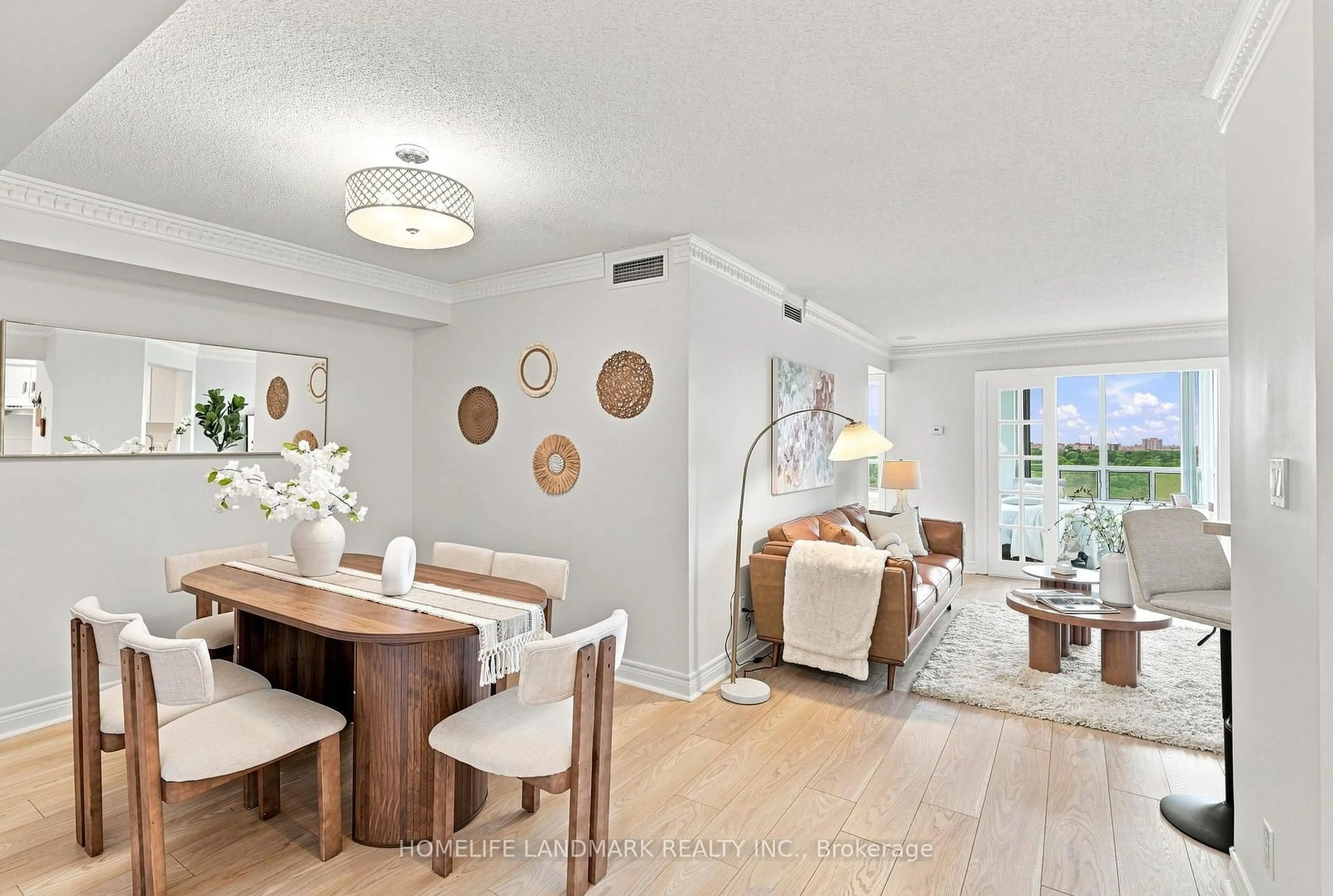 Living room with furniture, wood/laminate floor for 5418 Yonge St #1606, Toronto Ontario M2N 6X4