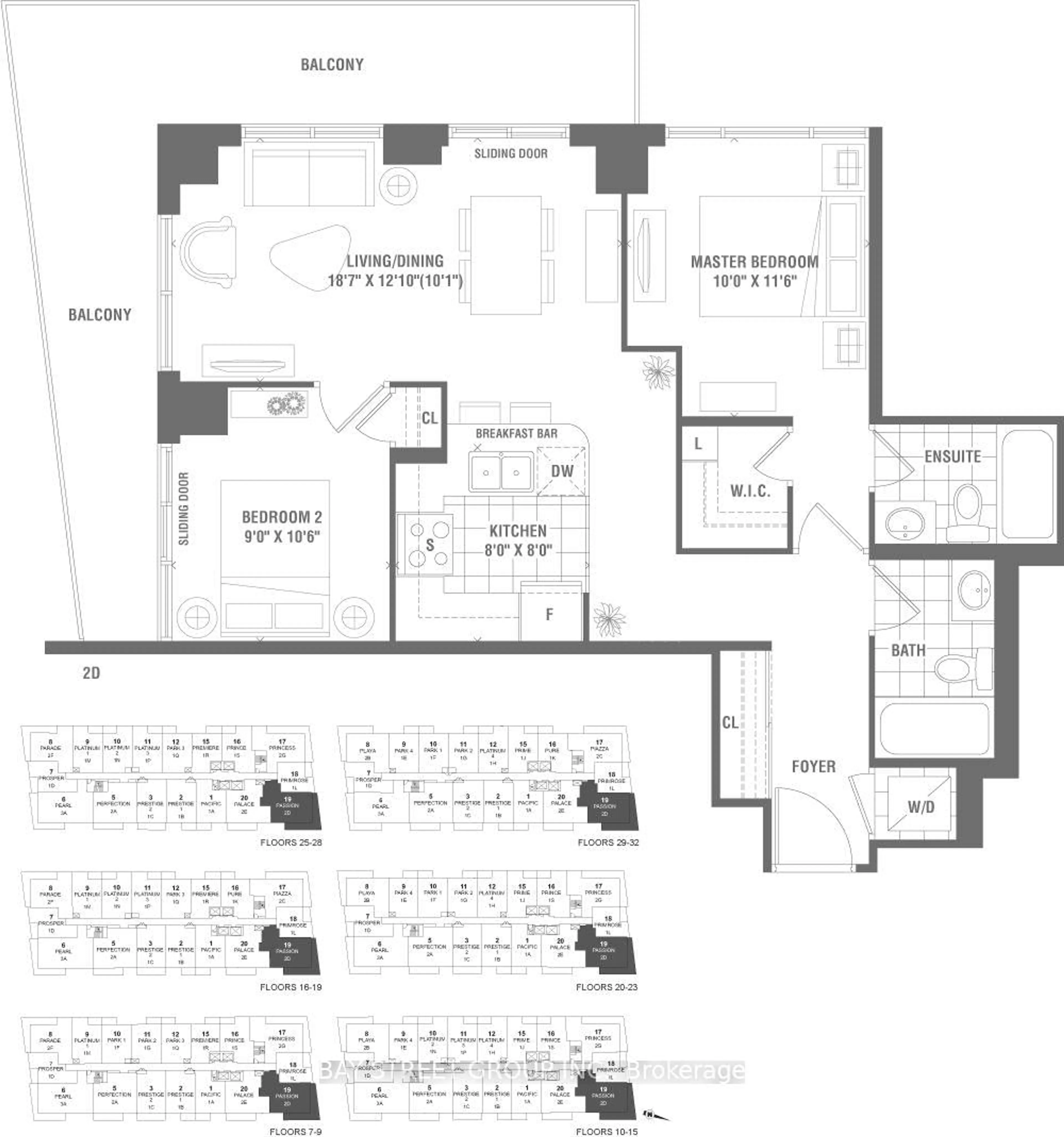 Floor plan for 4955 Yonge St #919, Toronto Ontario M2N 0L8