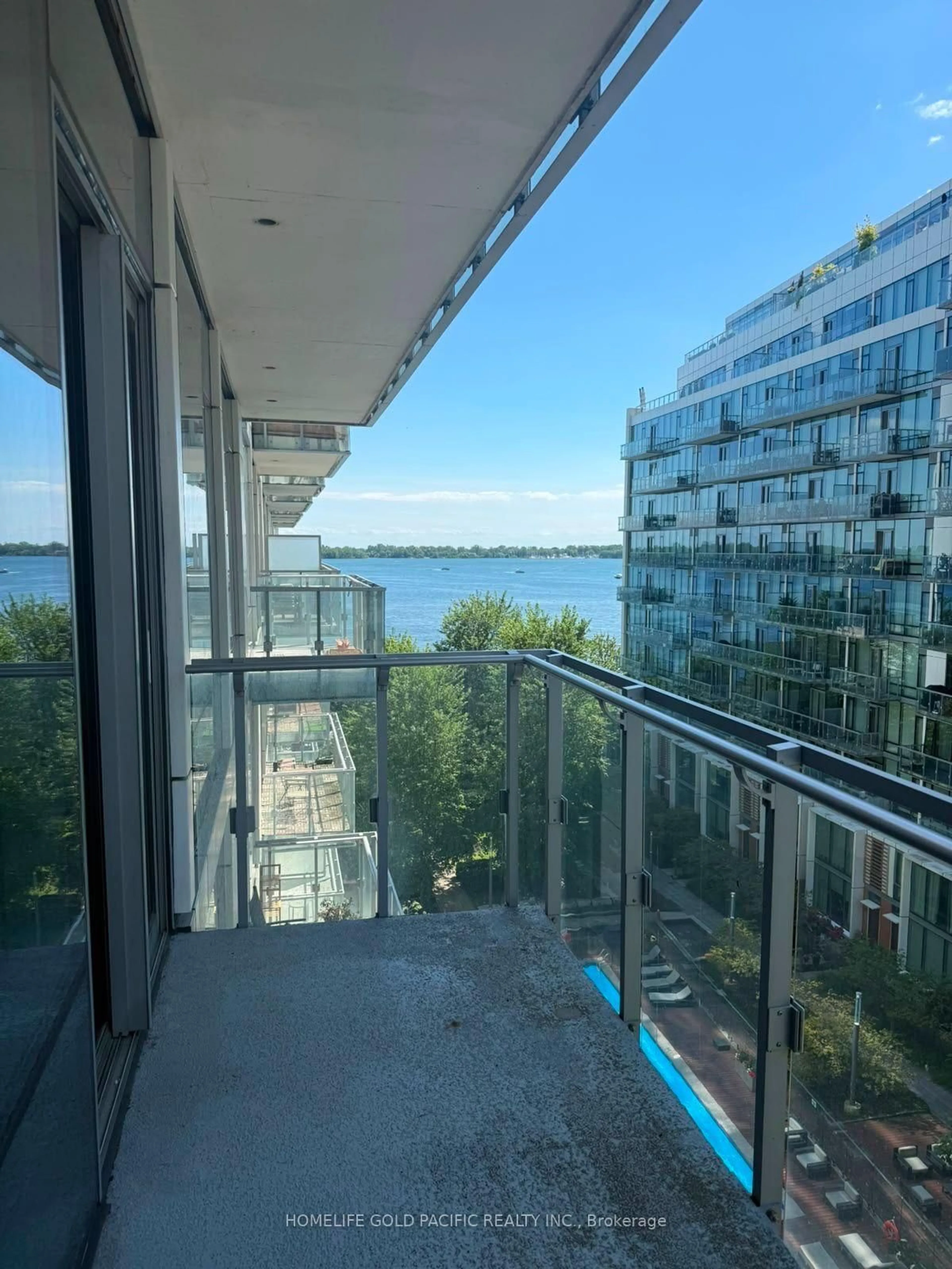 Balcony in the apartment, water/lake/river/ocean view for 39 Queens Quay #732, Toronto Ontario M5E 0A5