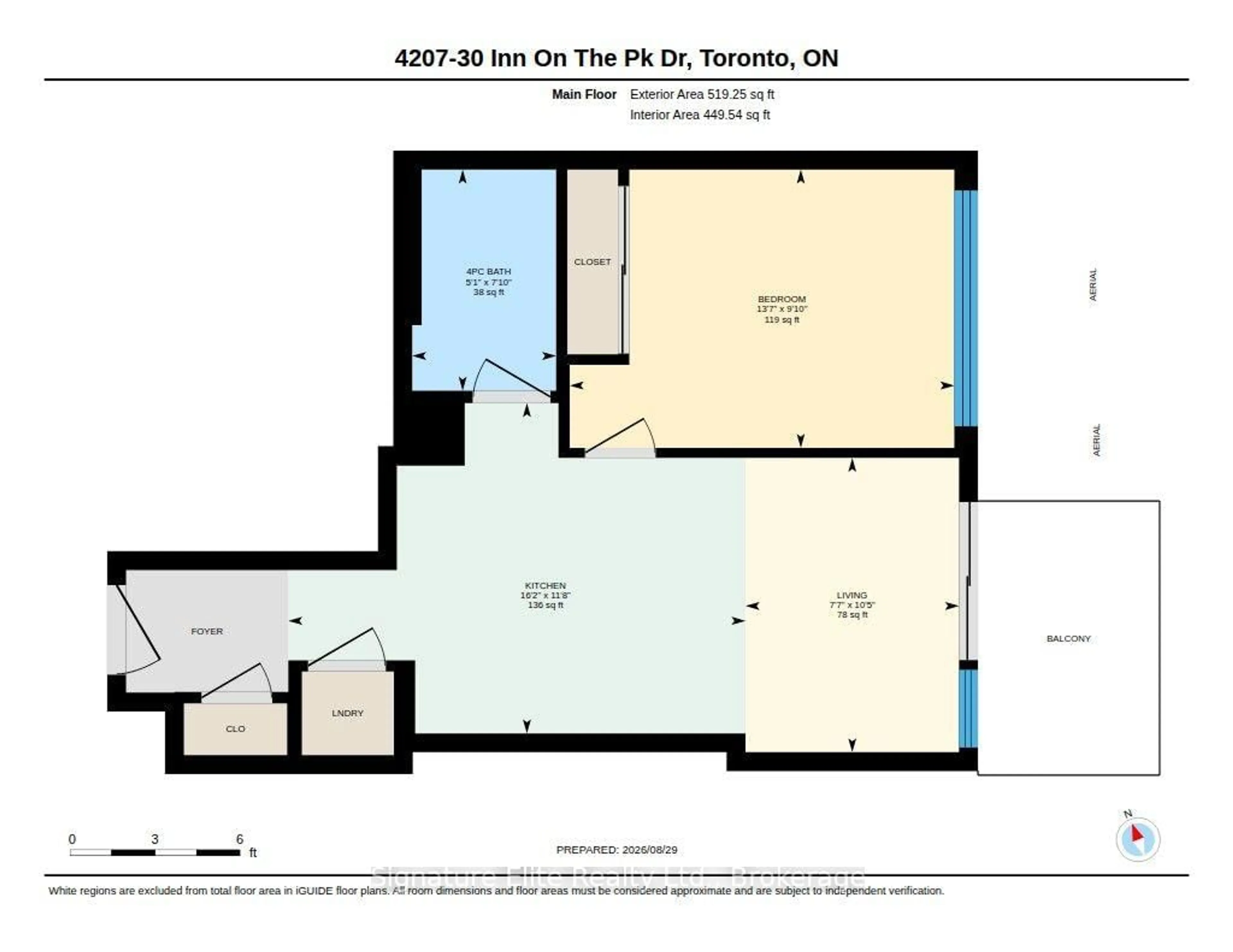 Floor plan for 30 Inn on the Park #4207, Toronto Ontario M3C 0P7