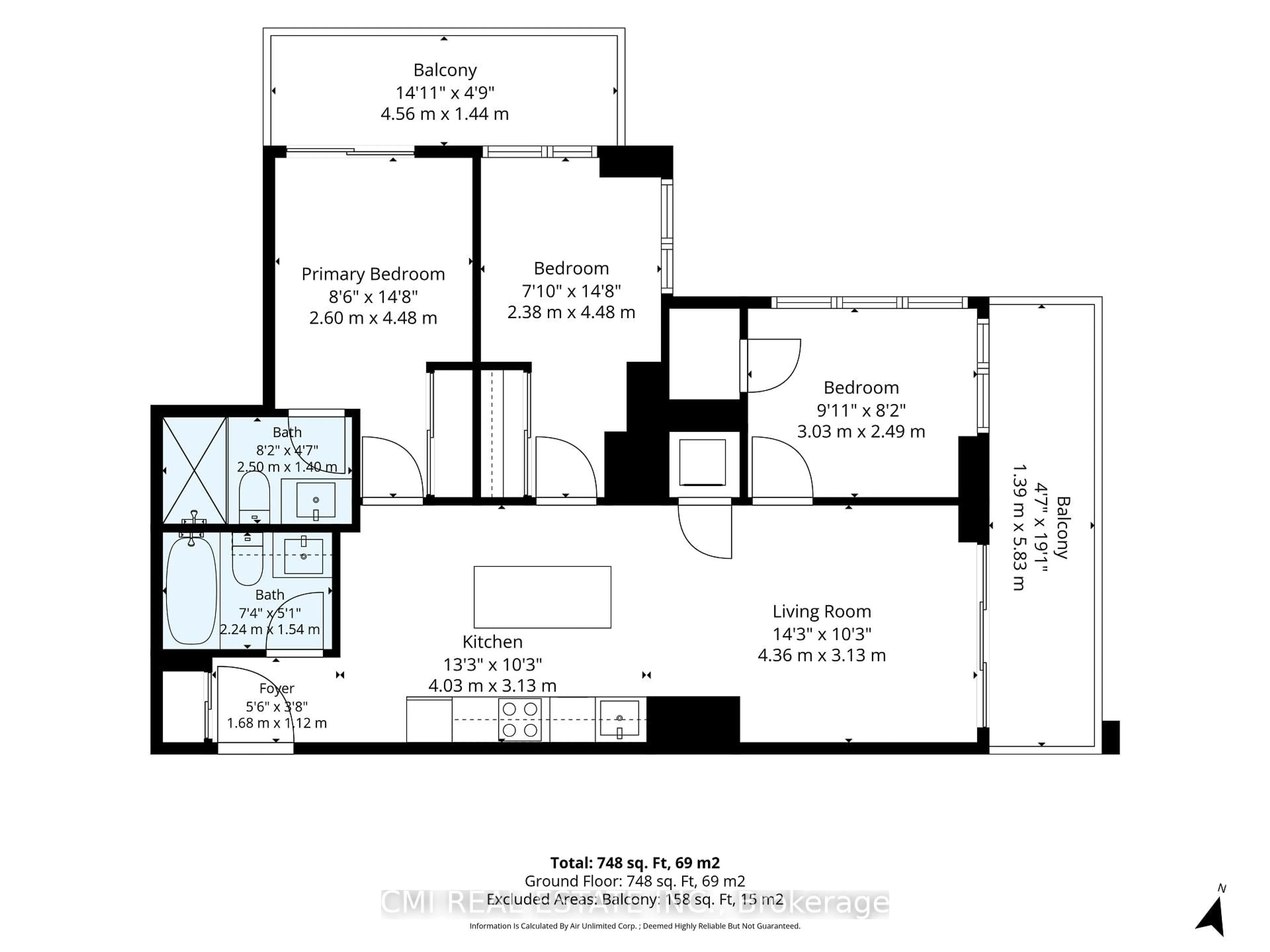 Floor plan for 5 Defries St #801, Toronto Ontario M5A 0W7