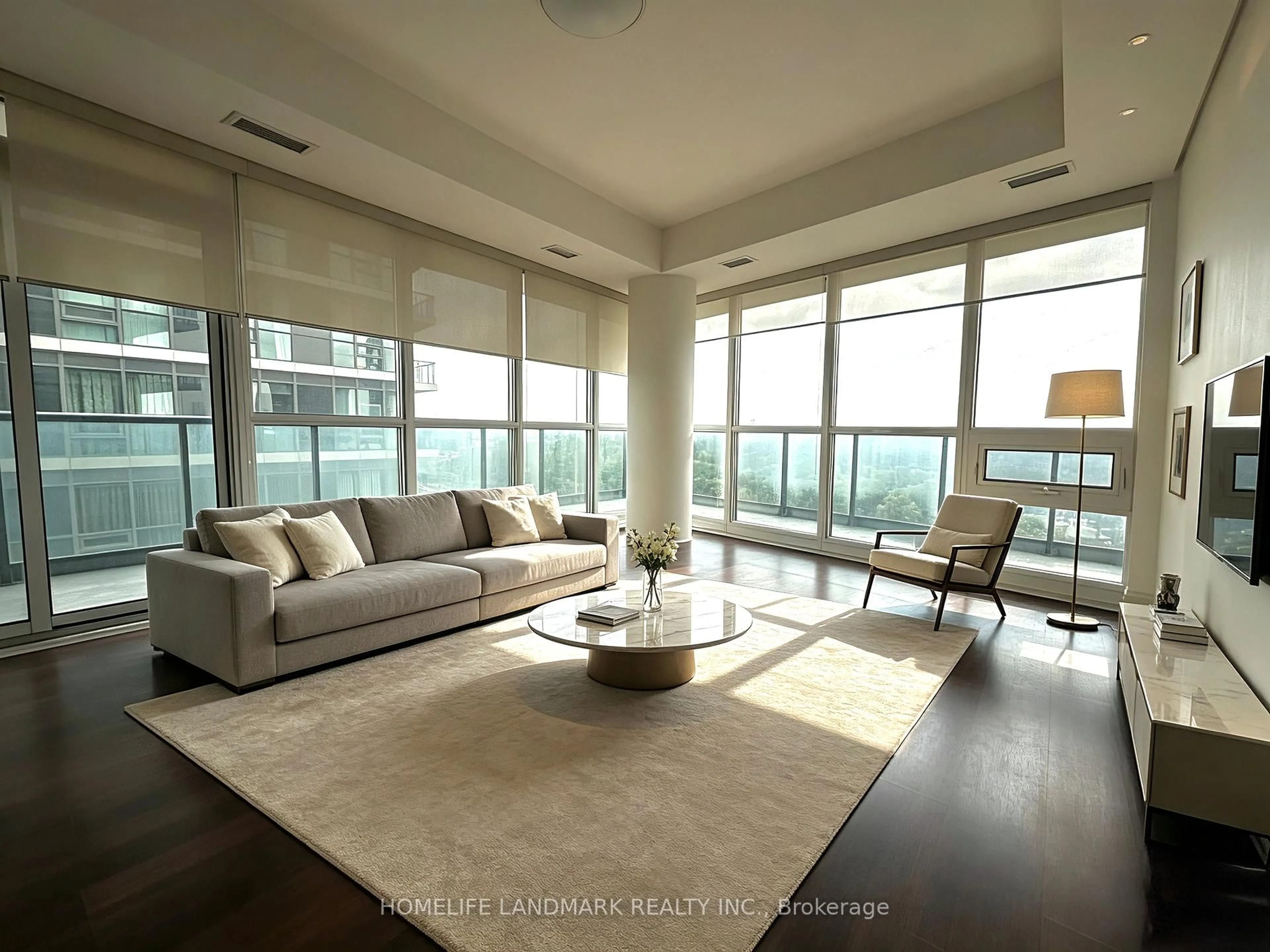 Living room with furniture, unknown for 35 Brian Peck Cres #901, Toronto Ontario M4G 0A5