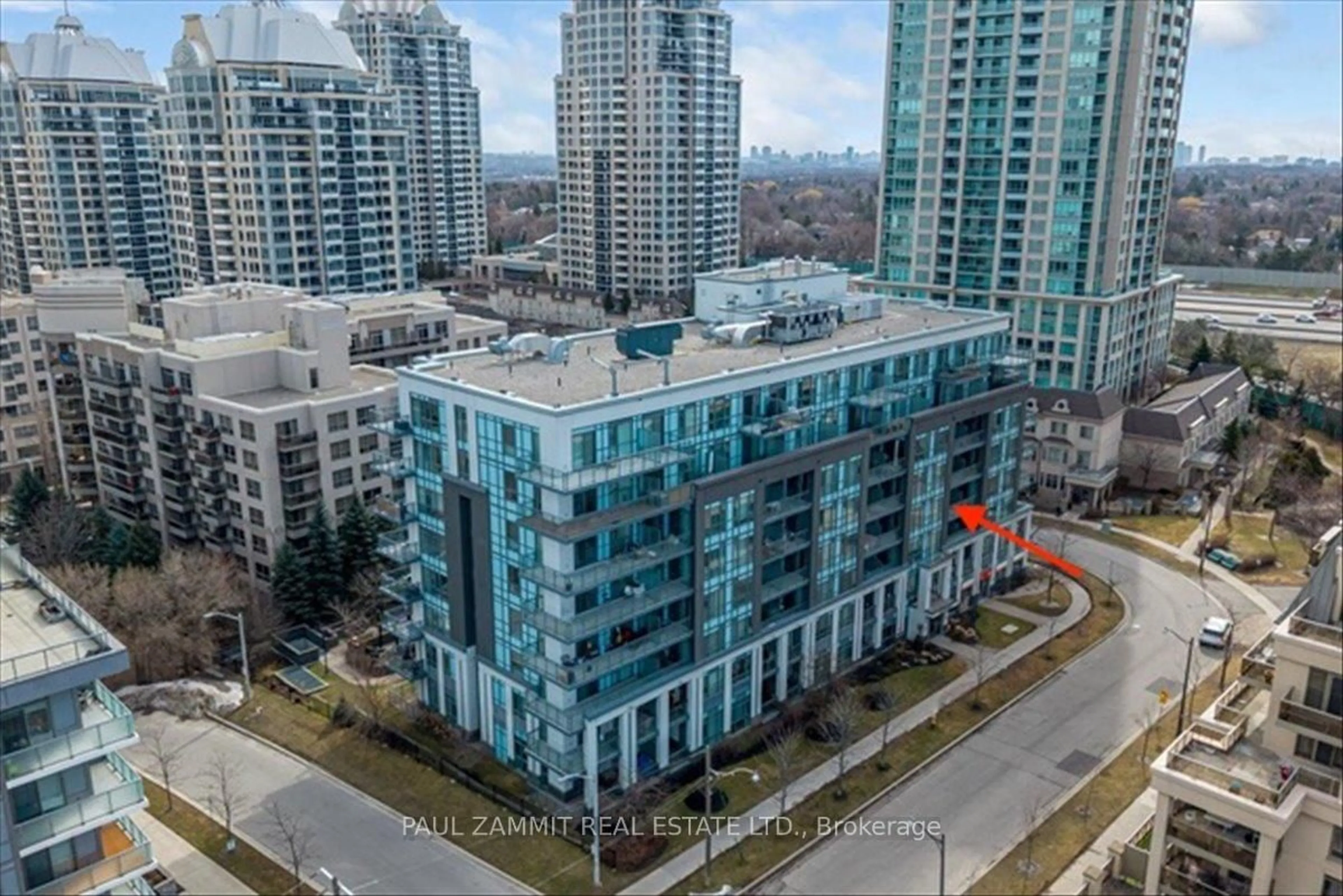 A pic from outside/outdoor area/front of a property/back of a property/a pic from drone, city buildings view from balcony for 17 Kenaston Gdns #311, Toronto Ontario M2K 0B9