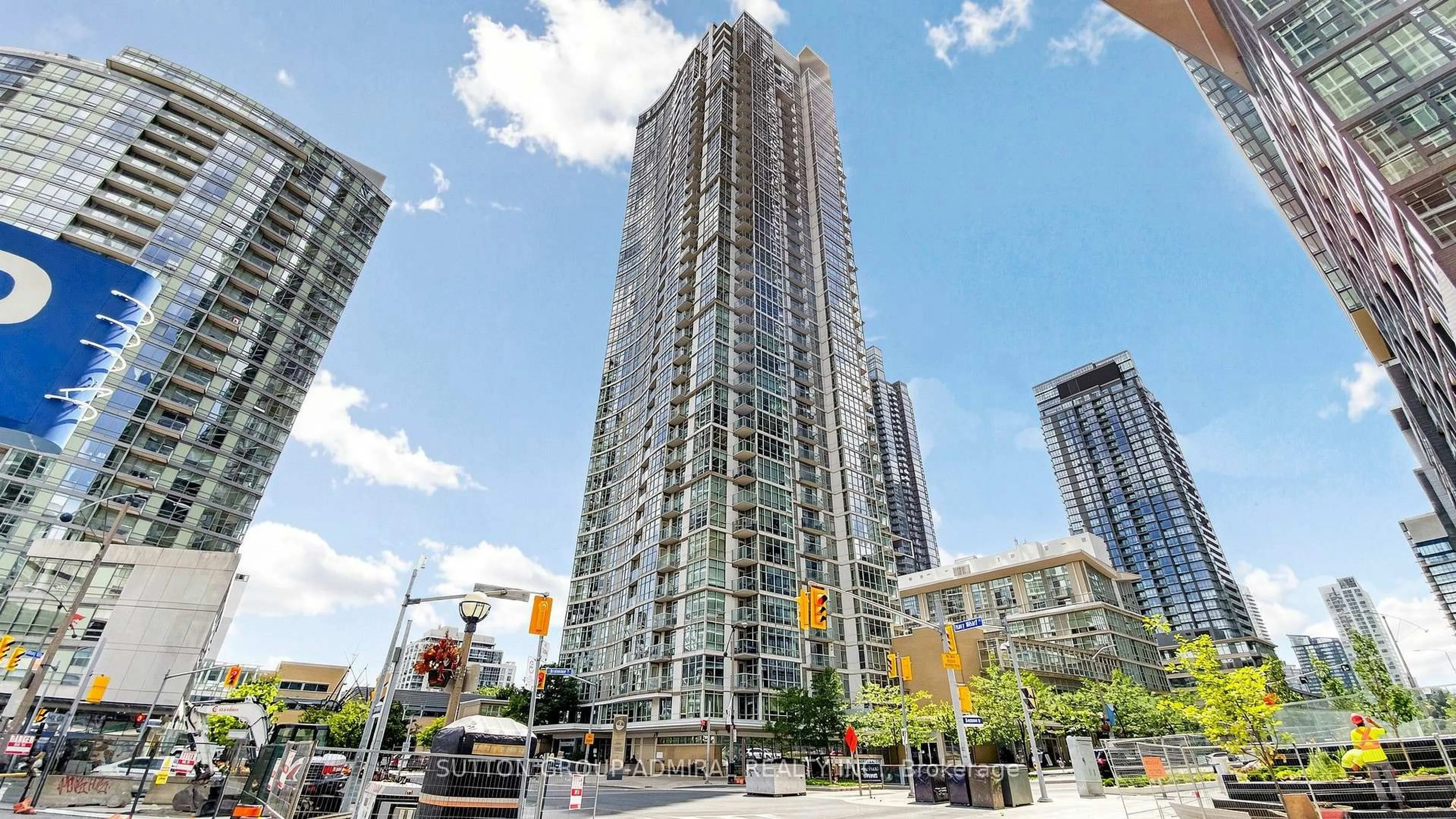 Patio, city buildings view from balcony for 10 Navy Wharf Crt #3601, Toronto Ontario M5V 3V2