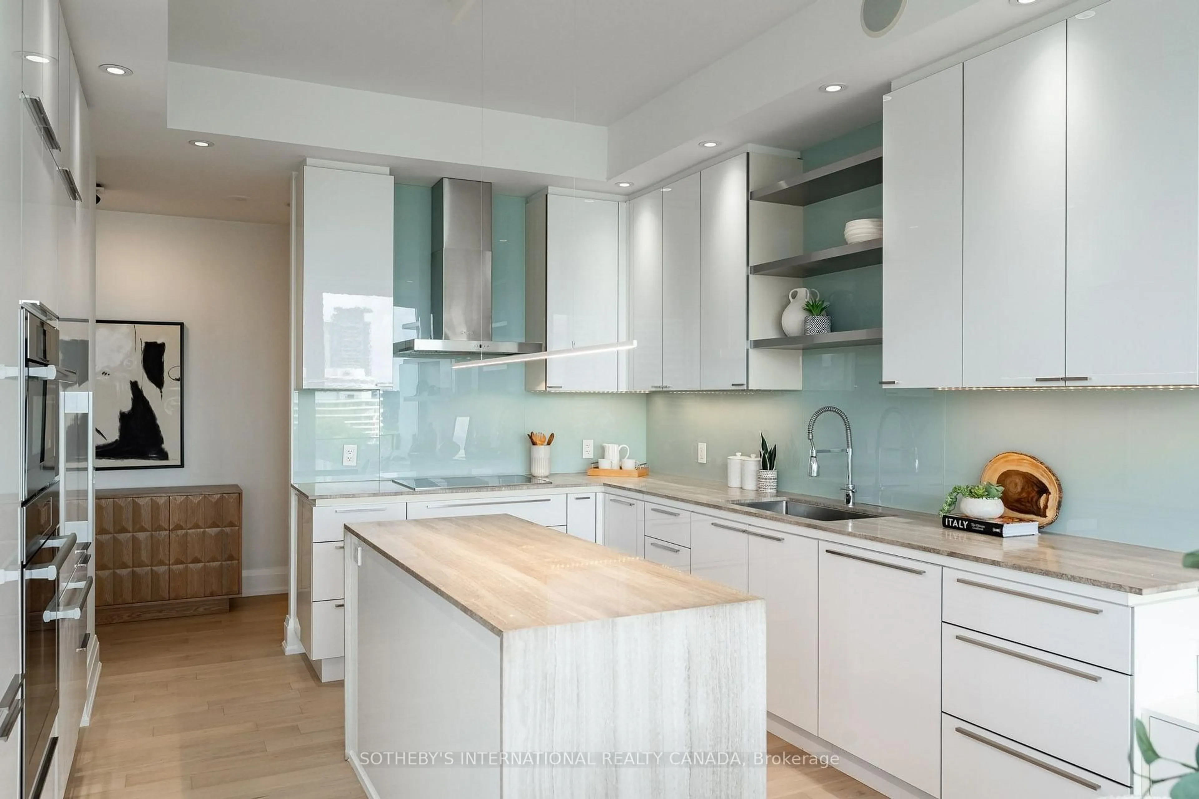 Contemporary kitchen, ceramic/tile floor for 88 Davenport Rd #804, Toronto Ontario M5R 0A5