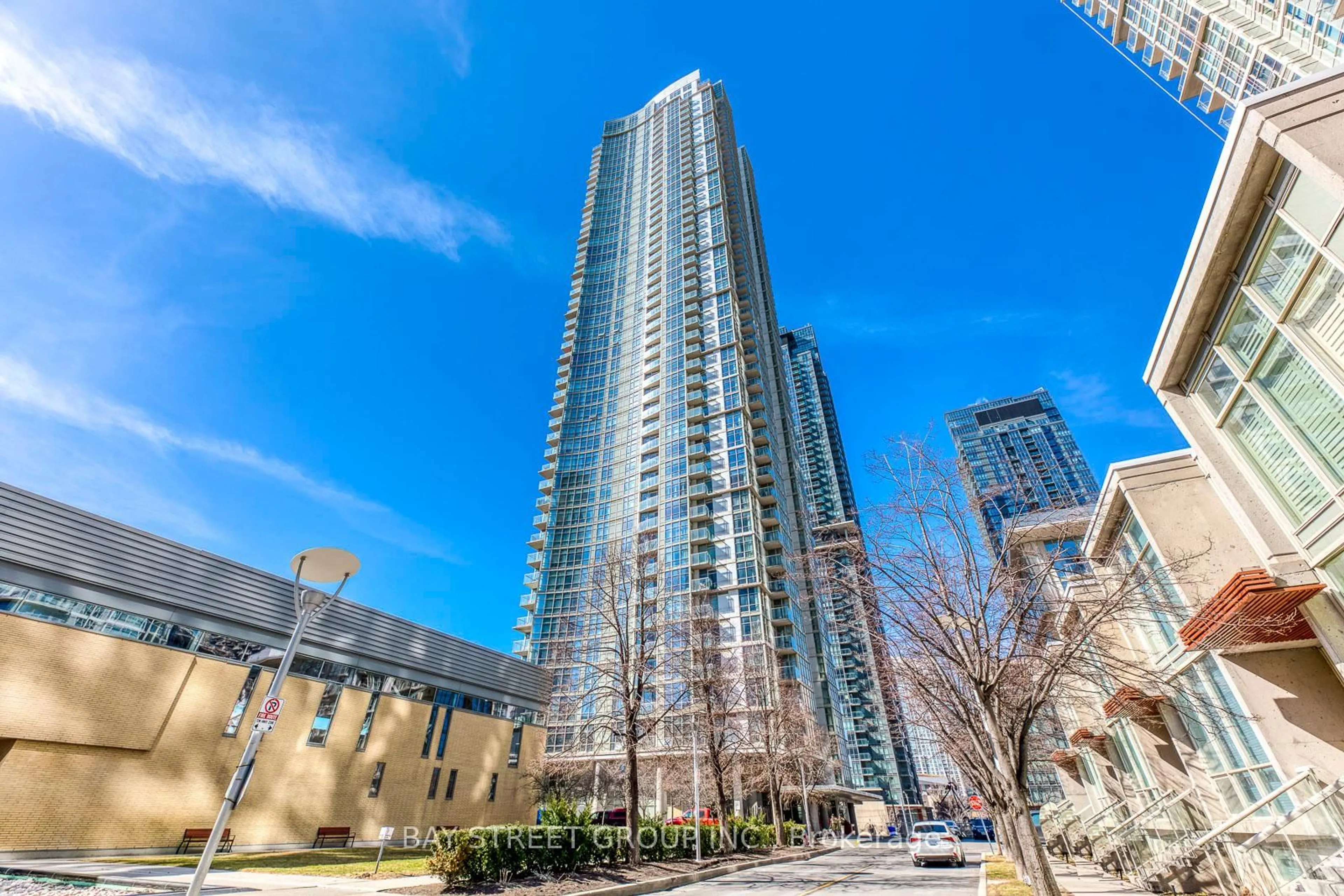 Patio, city buildings view from balcony for 35 Mariner Terr #3912, Toronto Ontario M5V 3V9