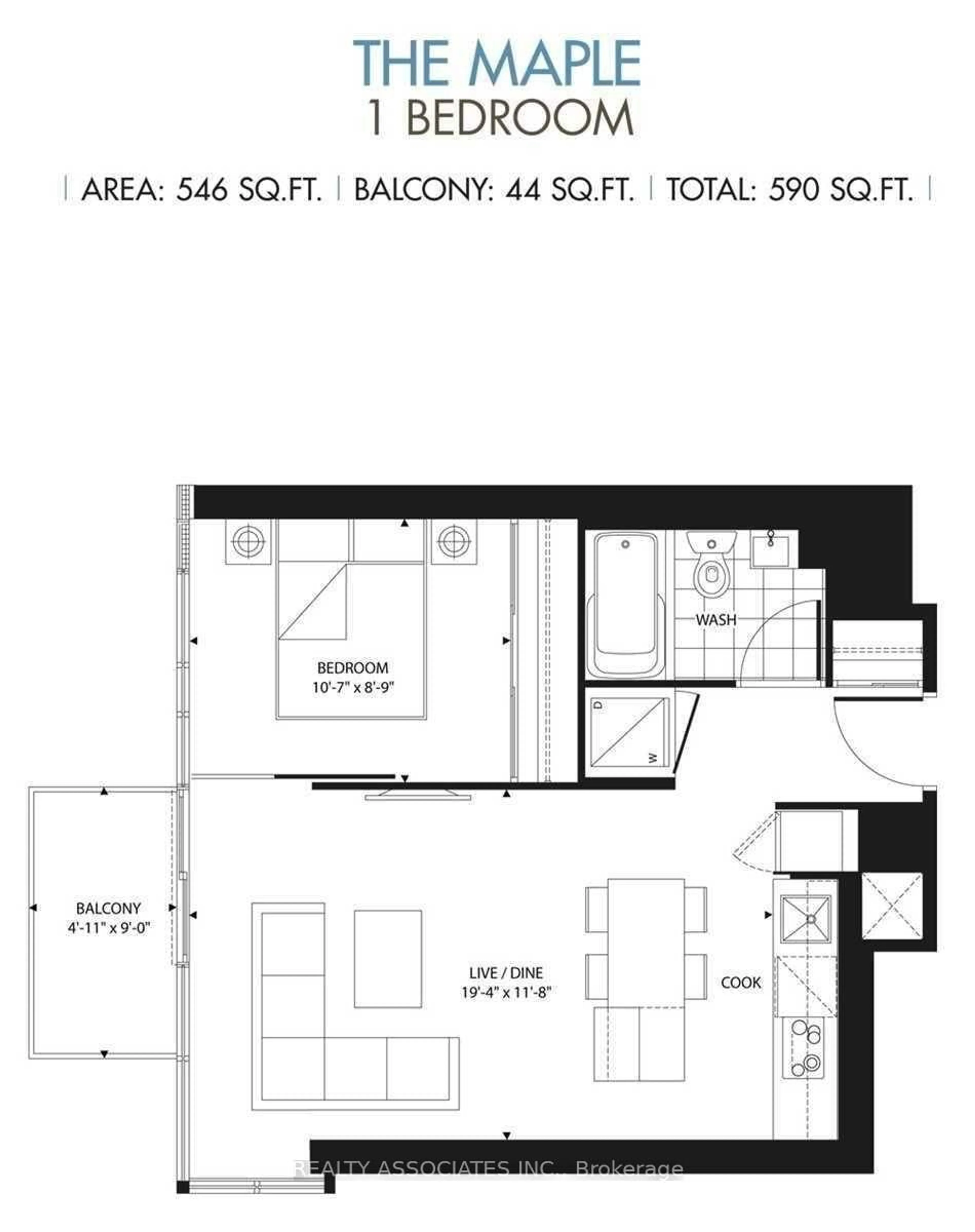 Floor plan for 75 St Nicholas St #2105, Toronto Ontario M4Y 0A5