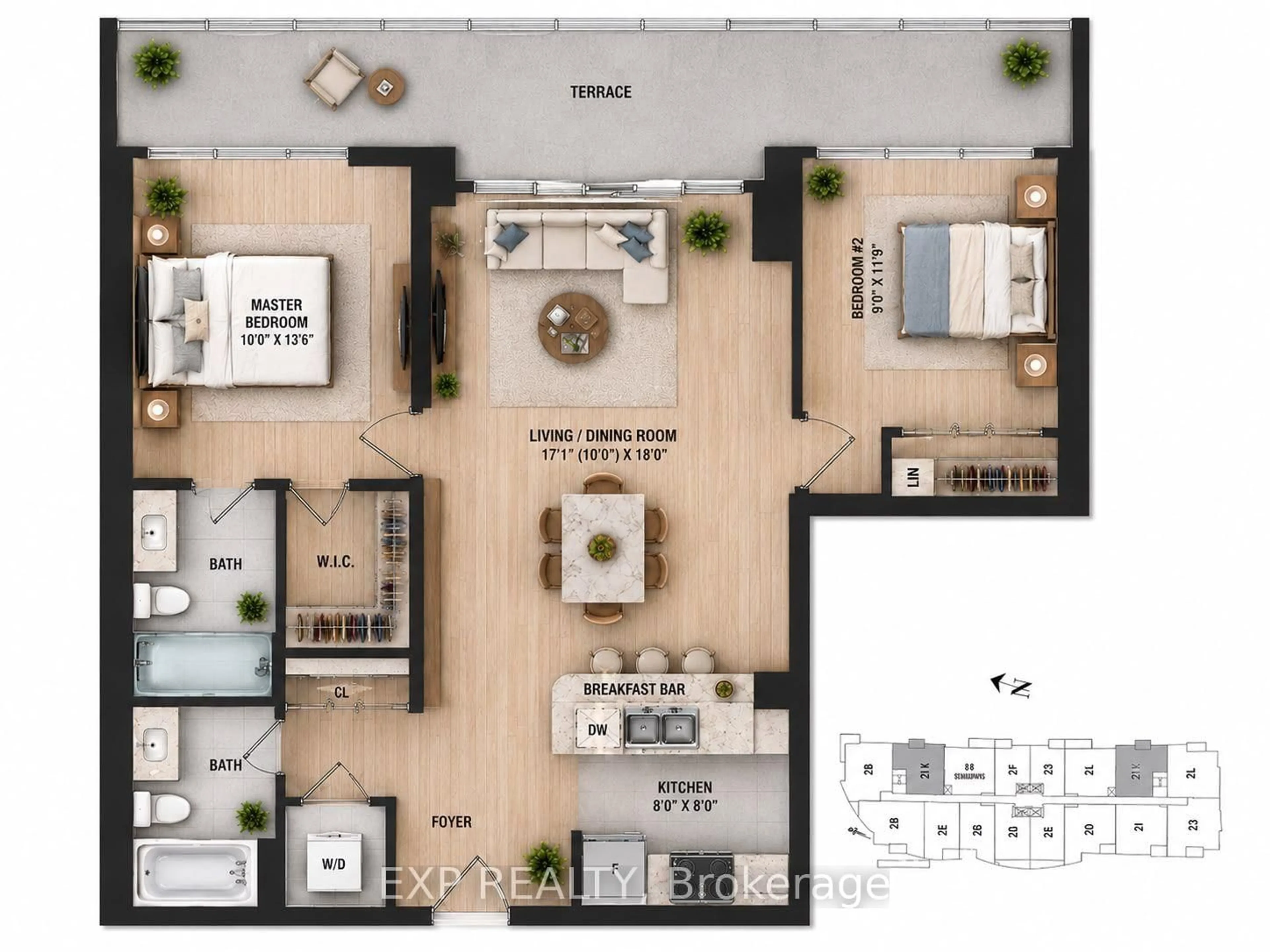 Floor plan for 35 Hollywood Ave #311, Toronto Ontario M2N 0A9