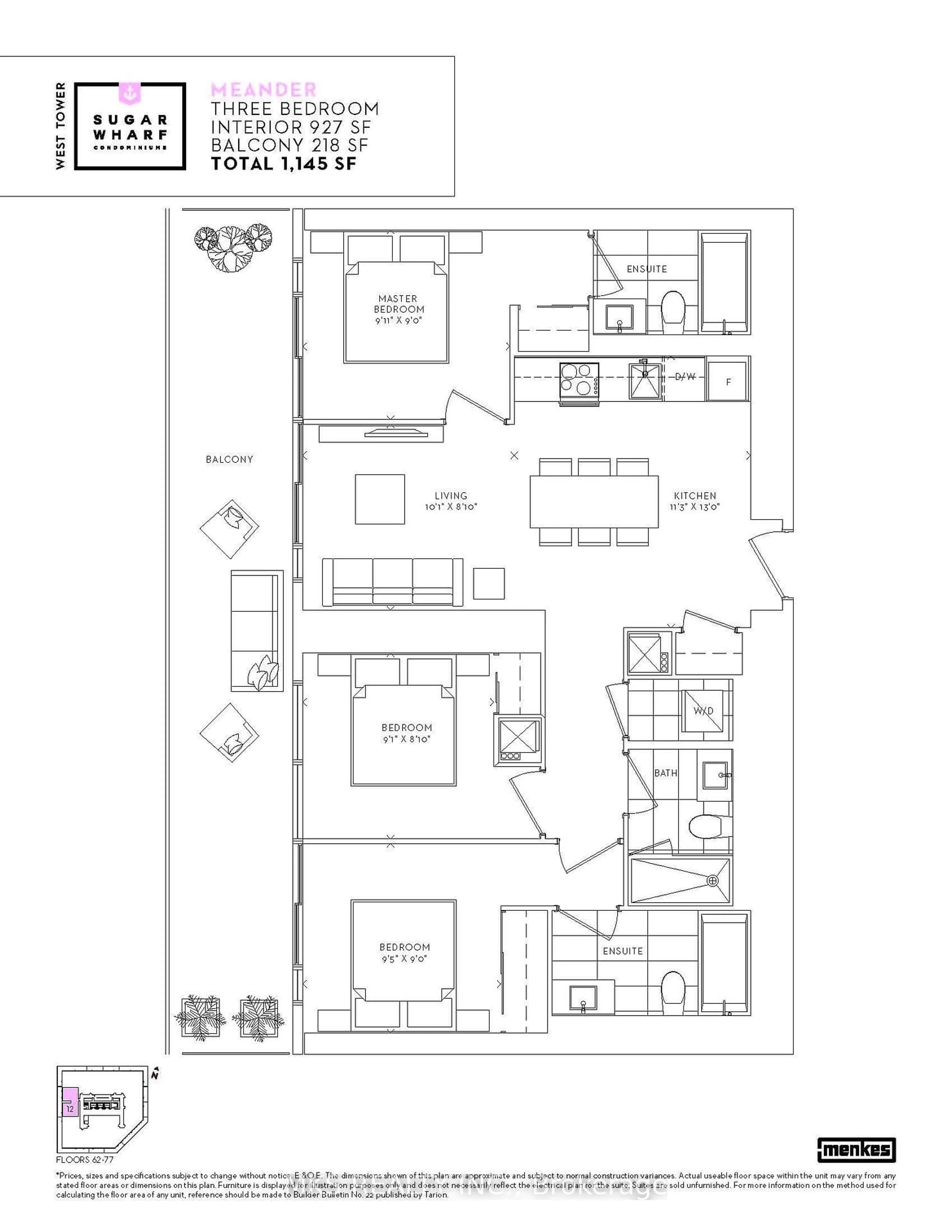 Floor plan for 55 Cooper St #PH112, Toronto Ontario M5E 0E4