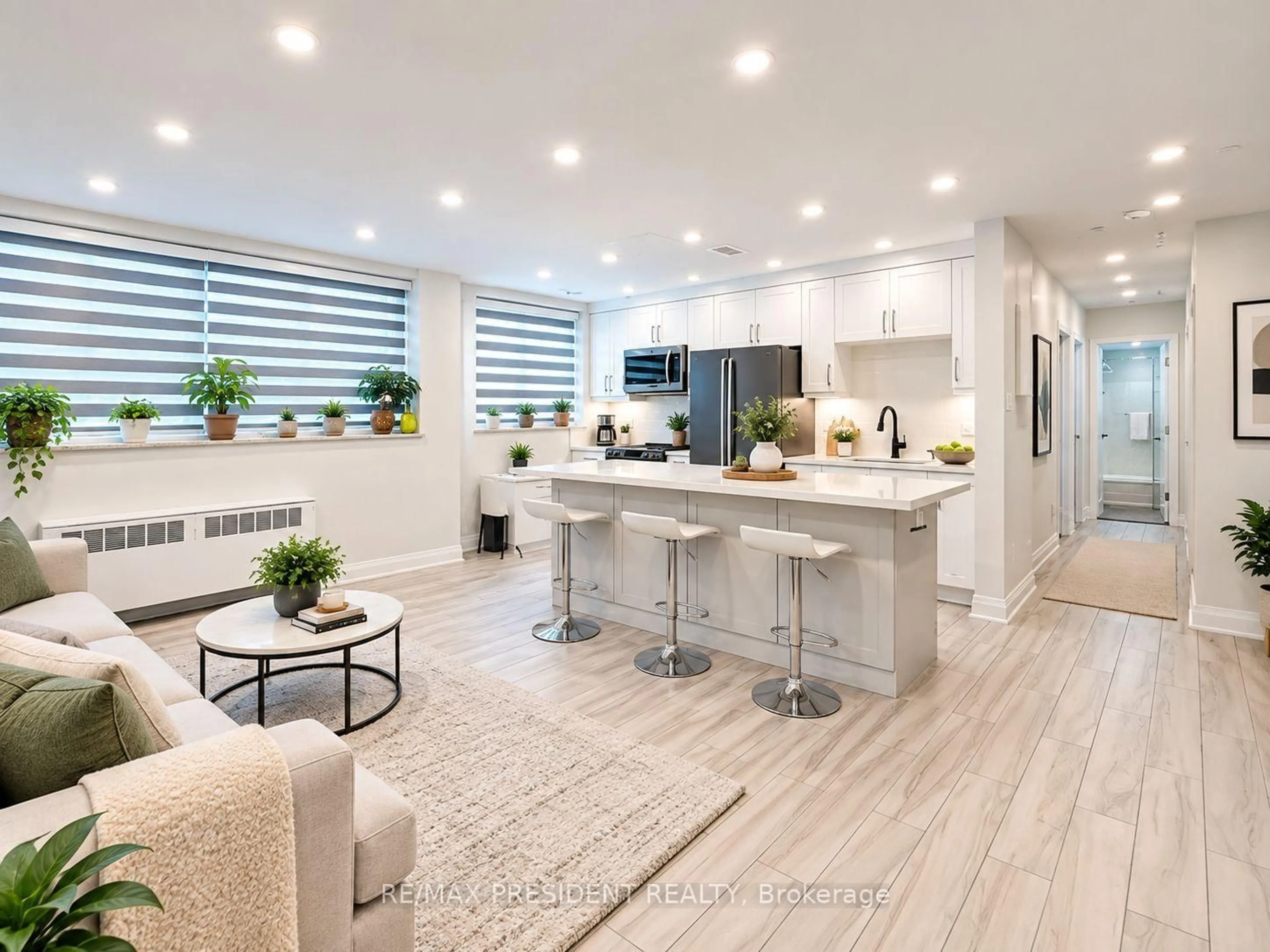 Open concept kitchen, ceramic/tile floor for 219 Wilson Ave #101, Toronto Ontario M5M 3B2