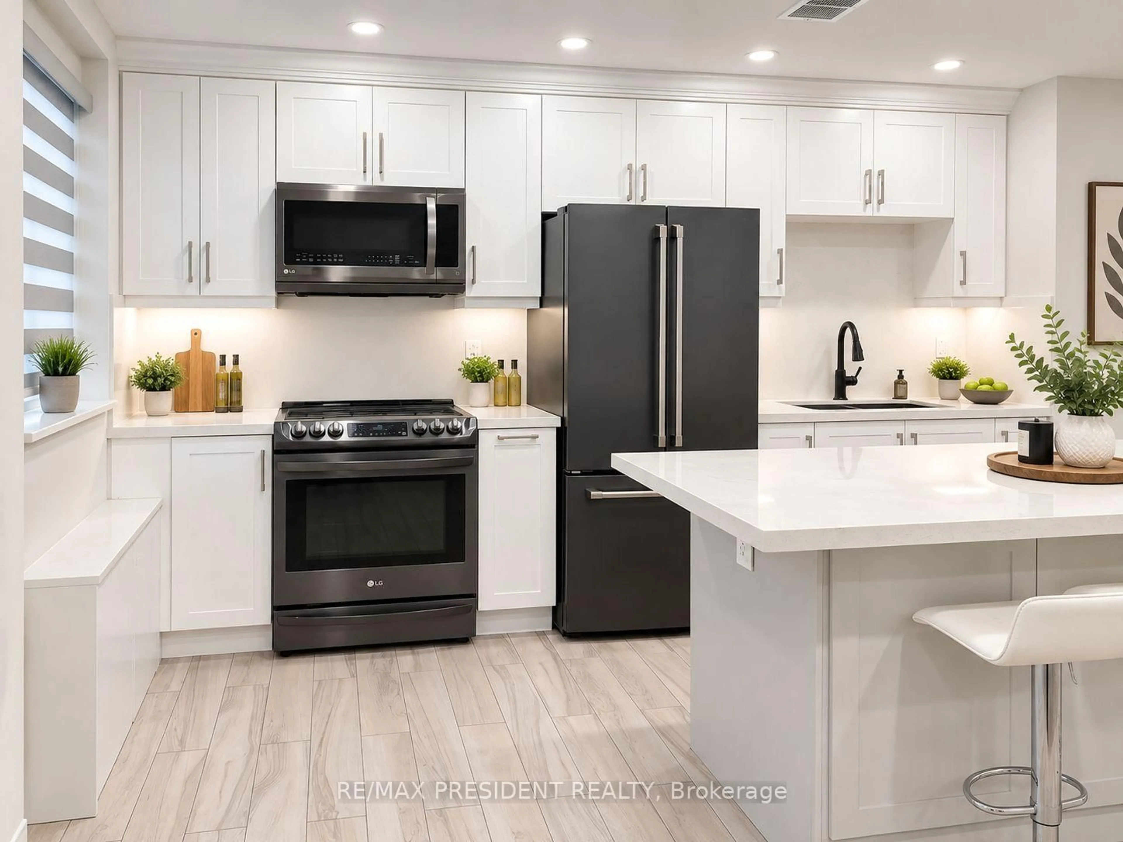 Open concept kitchen, ceramic/tile floor for 219 Wilson Ave #101, Toronto Ontario M5M 3B2