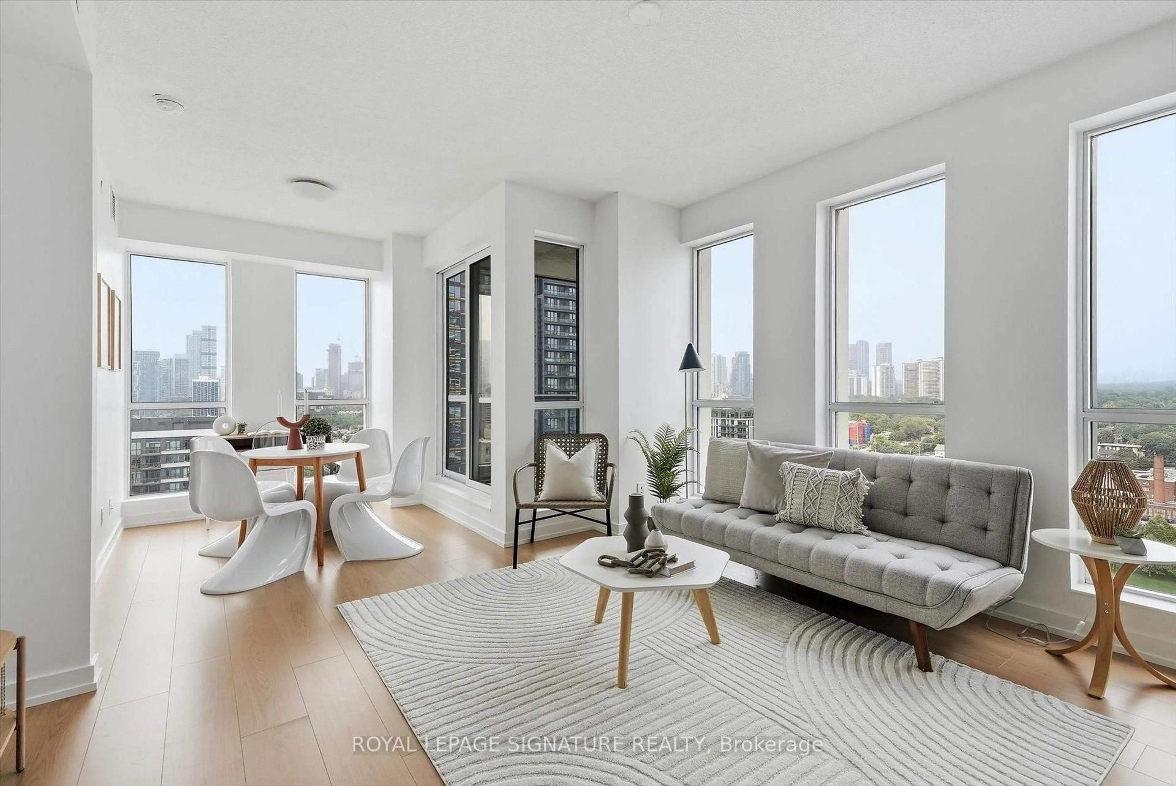 Living room with furniture, unknown for 55 Regent Park Blvd #1809, Toronto Ontario M5A 3H6