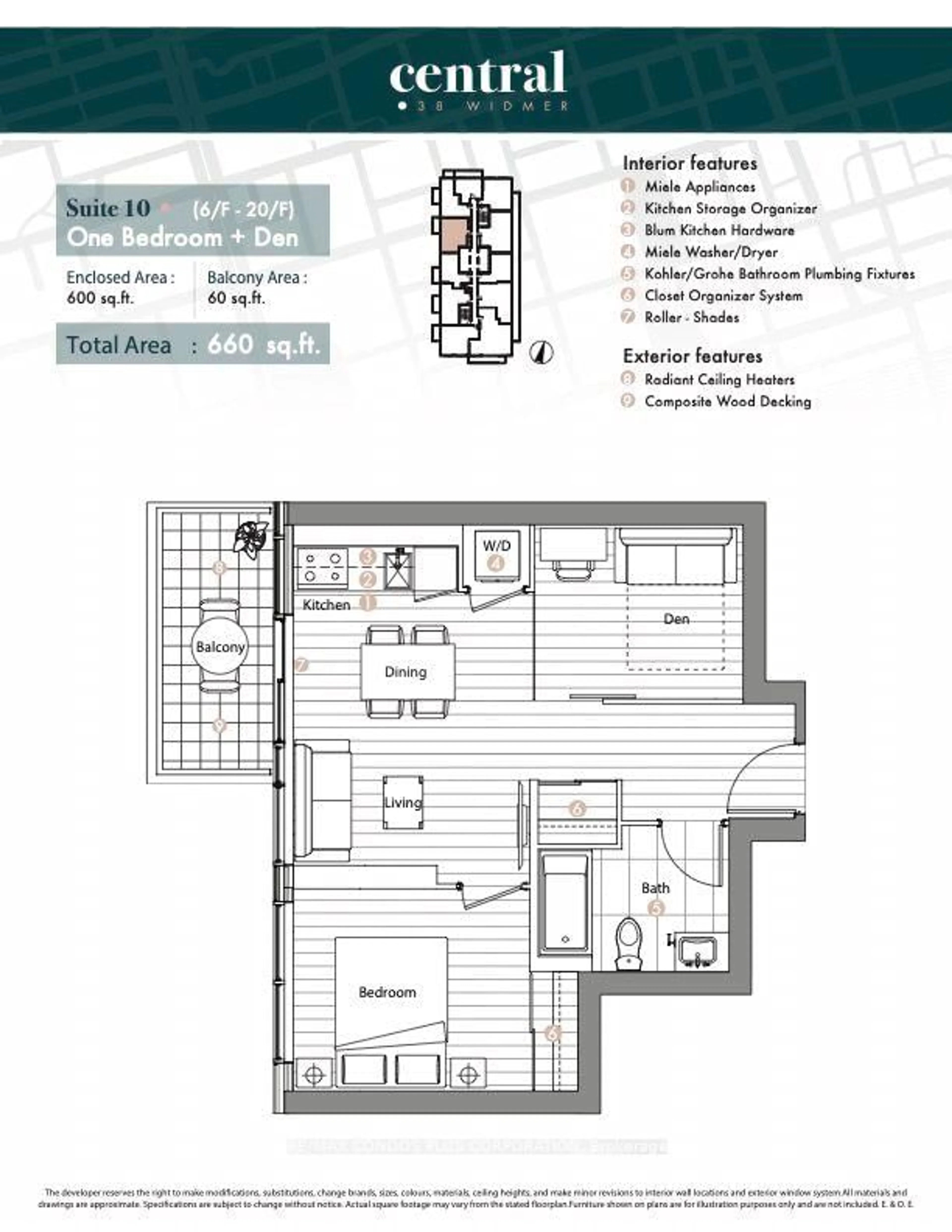 Floor plan for 38 Widmer St #810, Toronto Ontario M5V 0P7