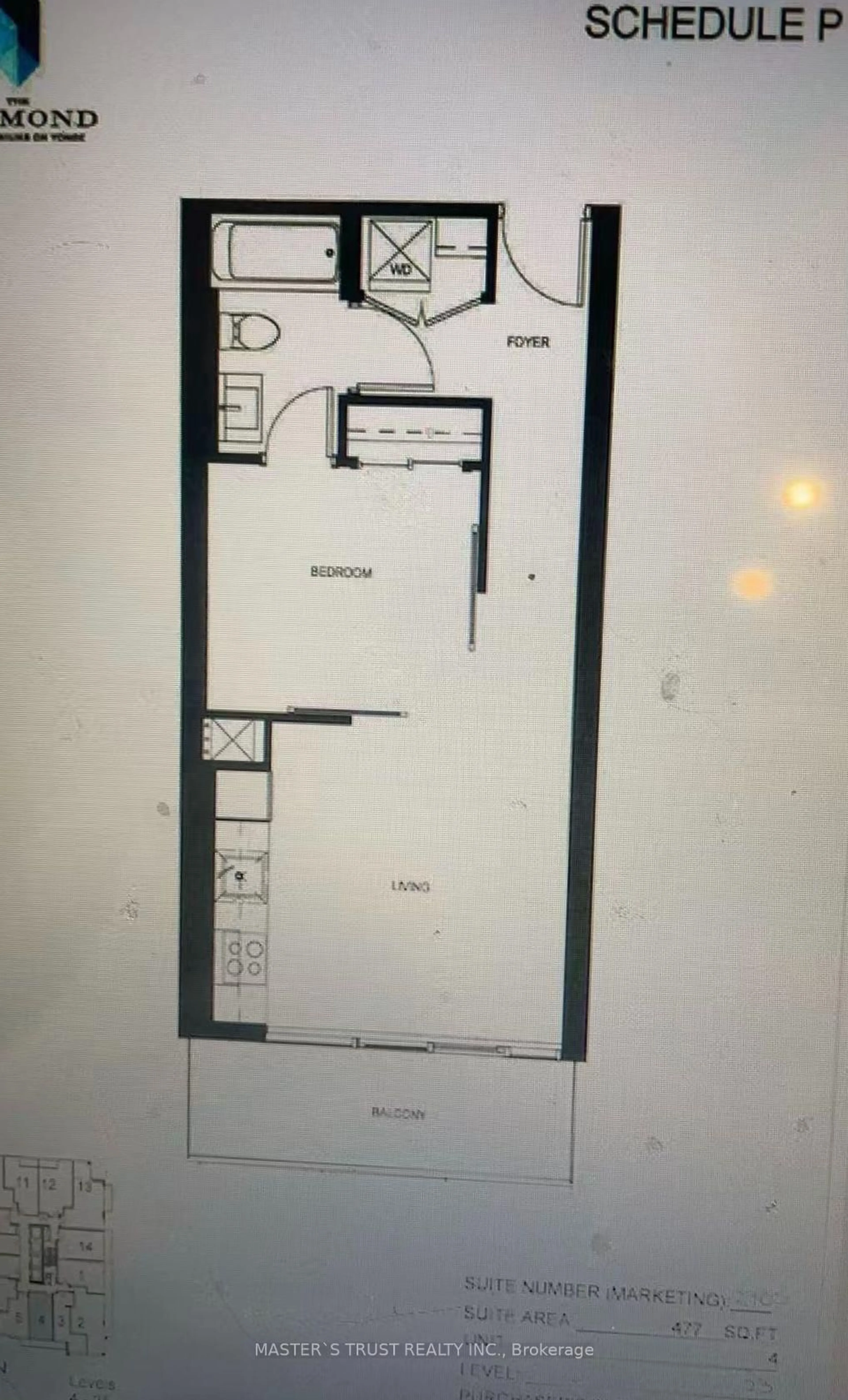 Floor plan for 75 Canterbury Pl #2705, Toronto Ontario M2N 0L2