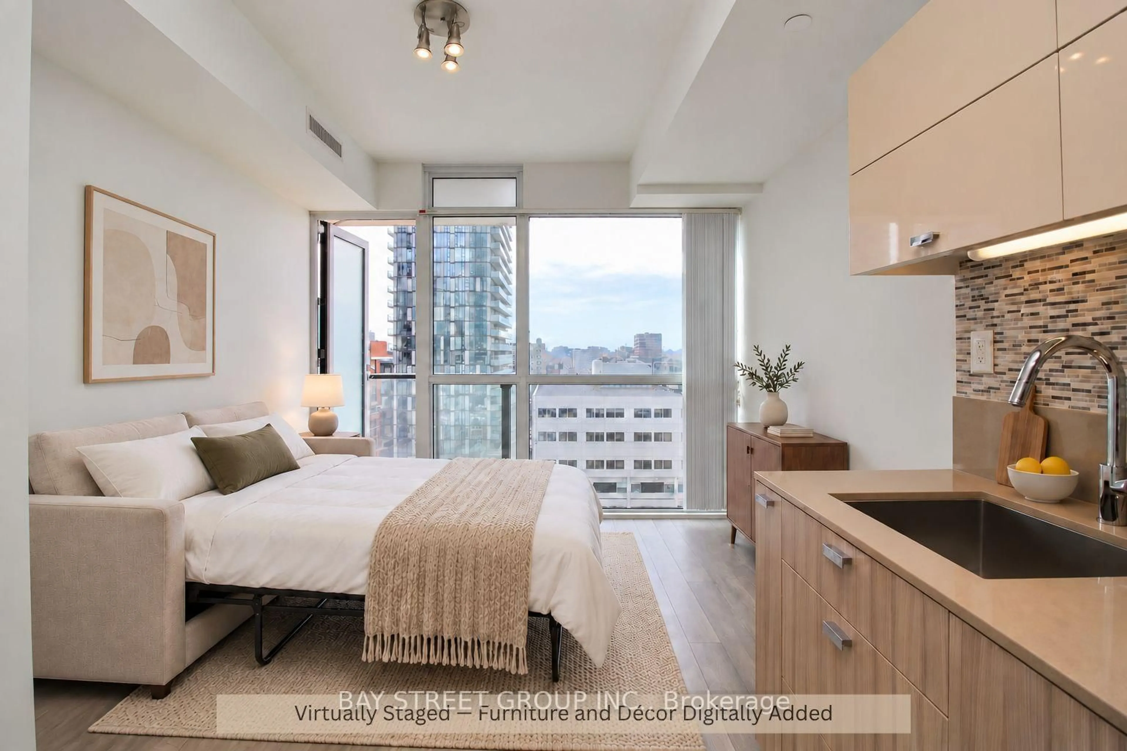 Bedroom with bed, unknown for 290 Adelaide St #1303, Toronto Ontario M5V 0P3
