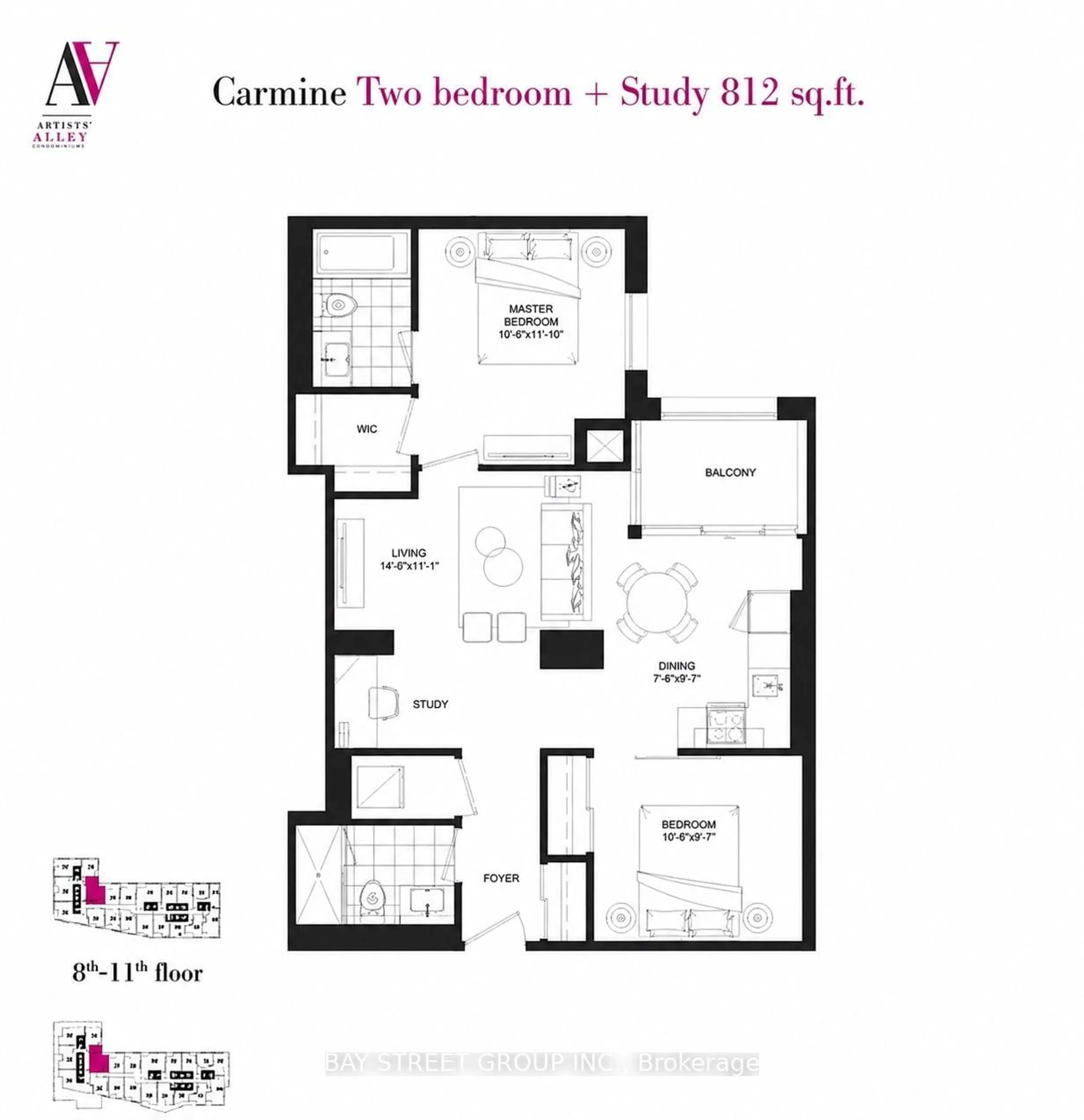 Floor plan for 121 St Patrick St #1116, Toronto Ontario M5T 3C1