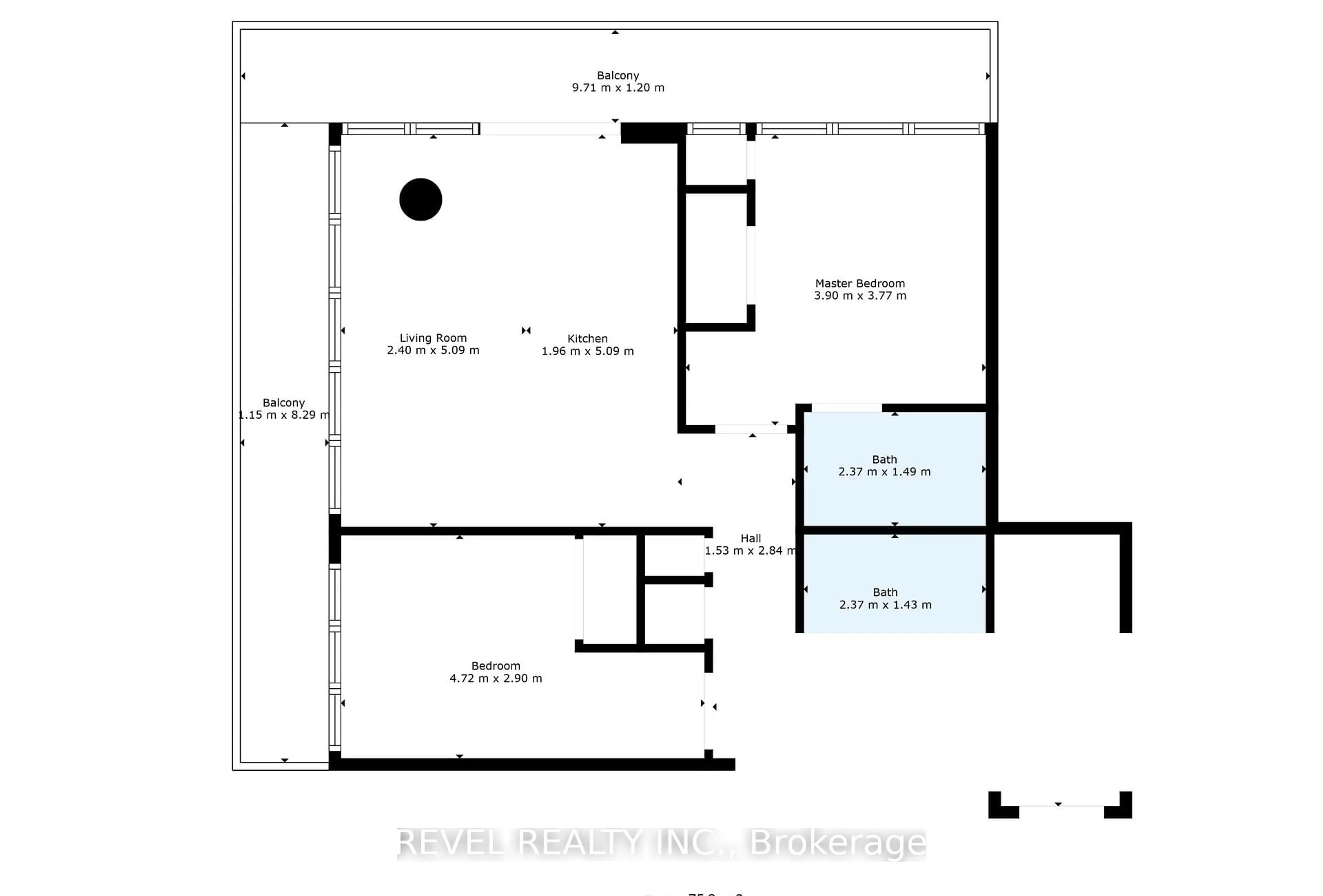 Floor plan for 11 Lillian St #1107, Toronto Ontario M4S 2H7