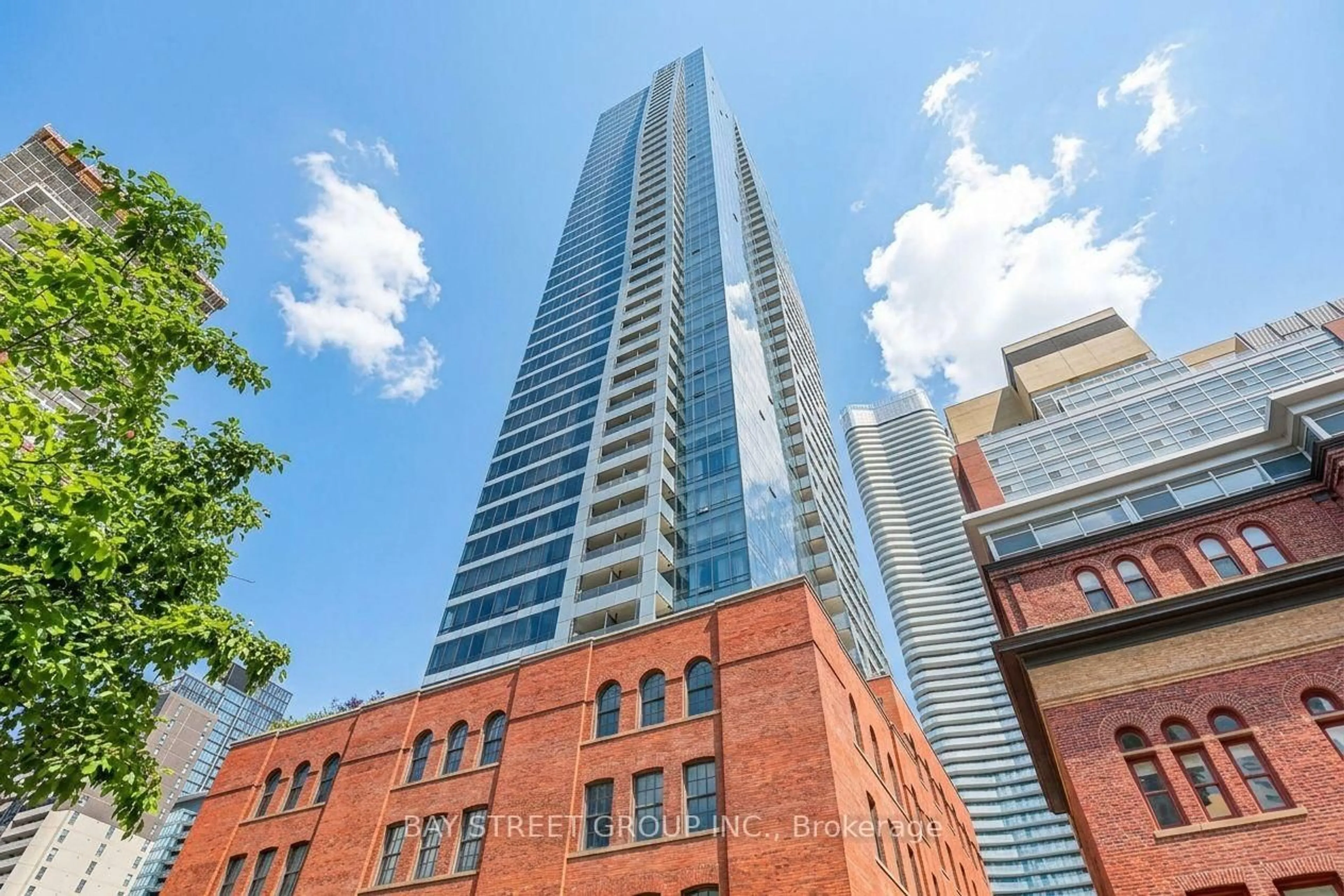 A pic from outside/outdoor area/front of a property/back of a property/a pic from drone, city buildings view from balcony for 5 St Joseph St #1511, Toronto Ontario M4Y 0B6