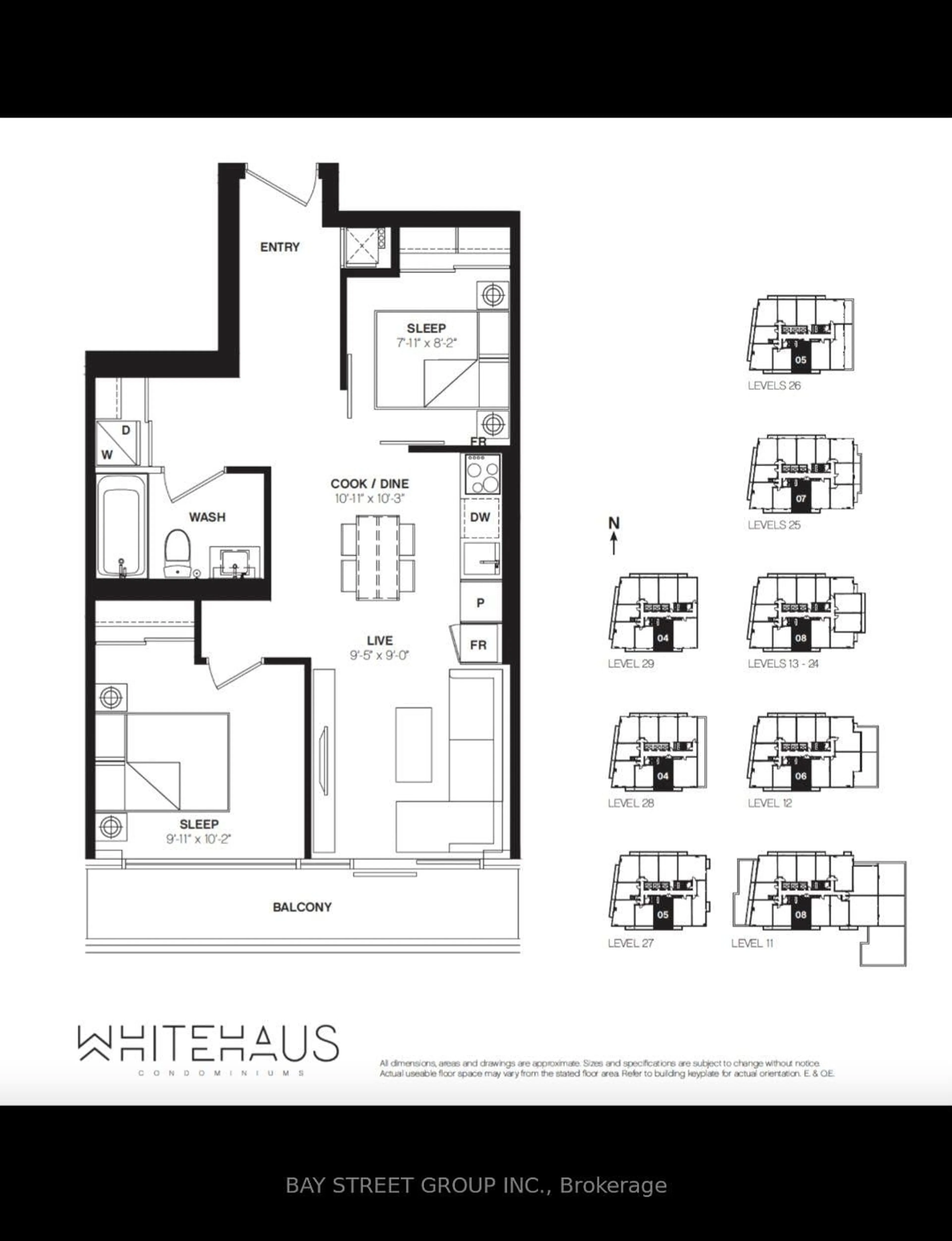 Floor plan for 33 Helendale Ave #2108, Toronto Ontario M4R 0A4