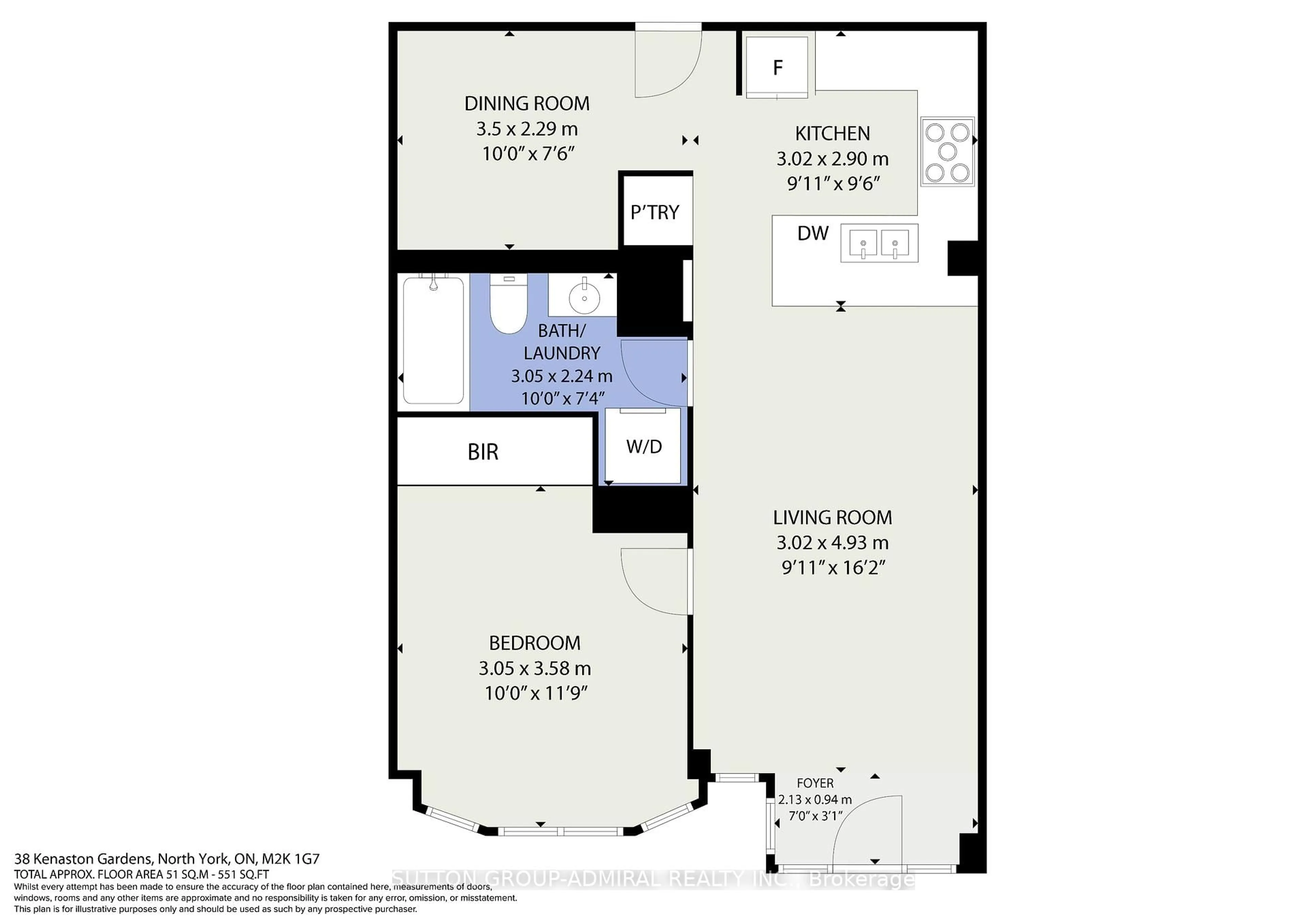Floor plan for 38 Kenaston Gdns #GV108, Toronto Ontario M2K 1G8