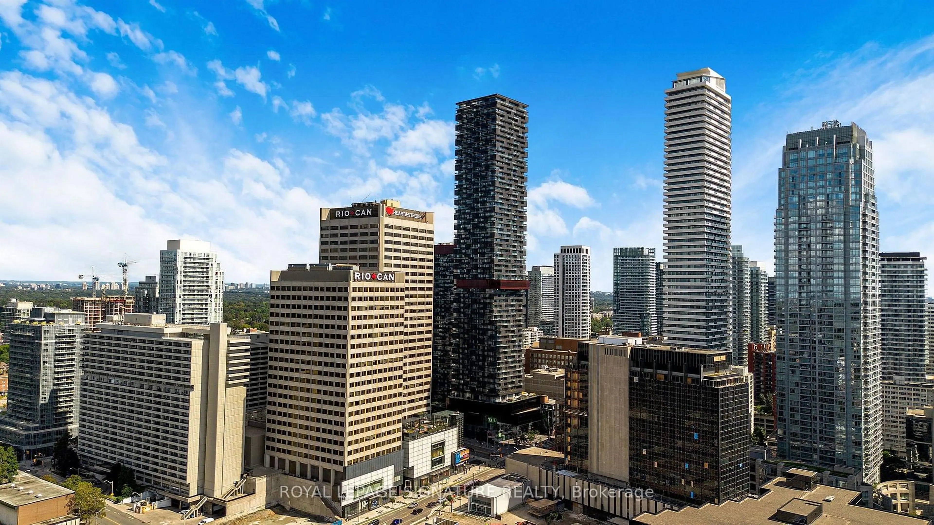 A pic from outside/outdoor area/front of a property/back of a property/a pic from drone, city buildings view from balcony for 8 Eglinton Ave #5009, Toronto Ontario M4P 0C1