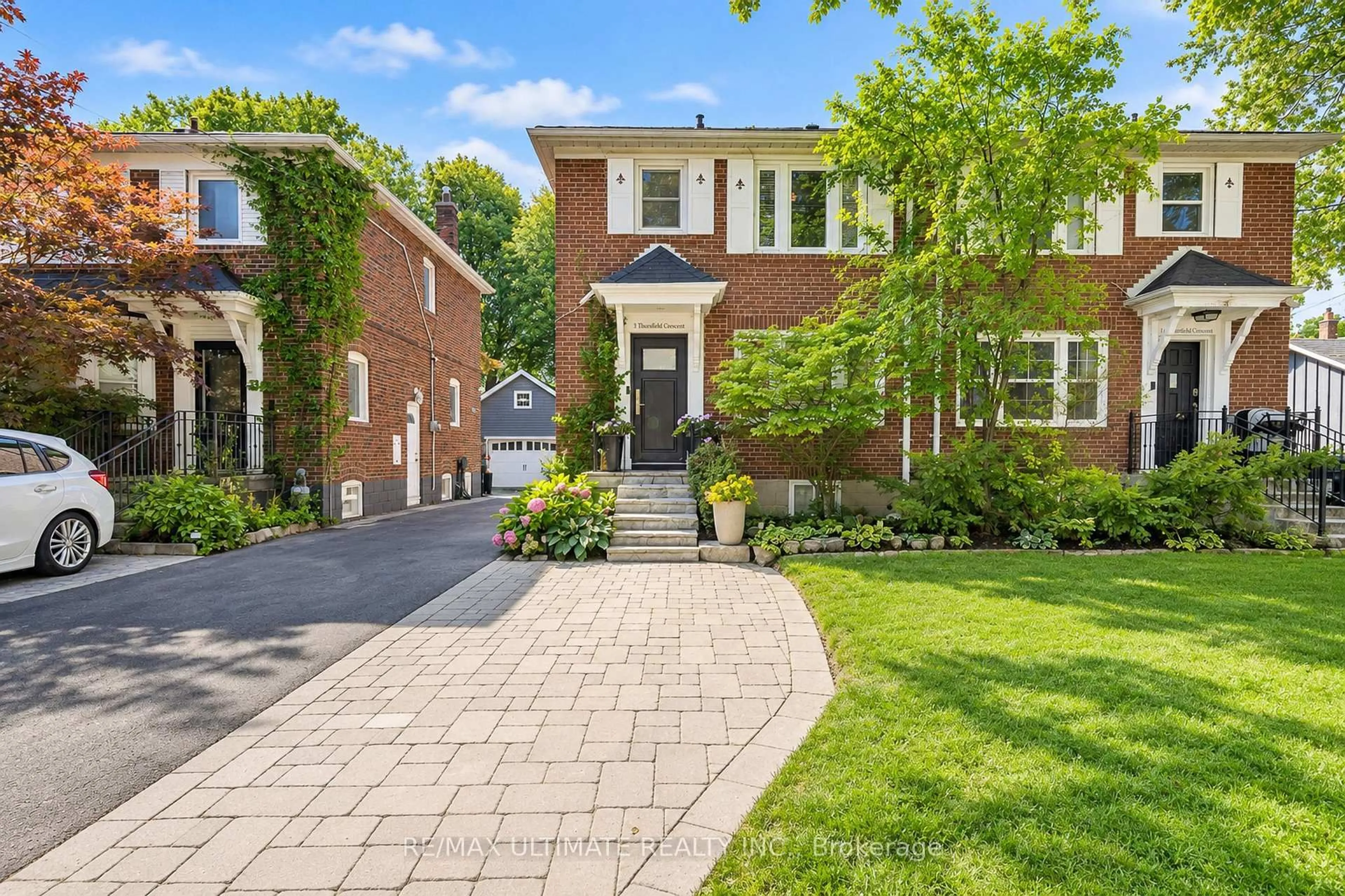 Home with brick exterior material, street for 3 Thursfield Cres, Toronto Ontario M4G 2N4