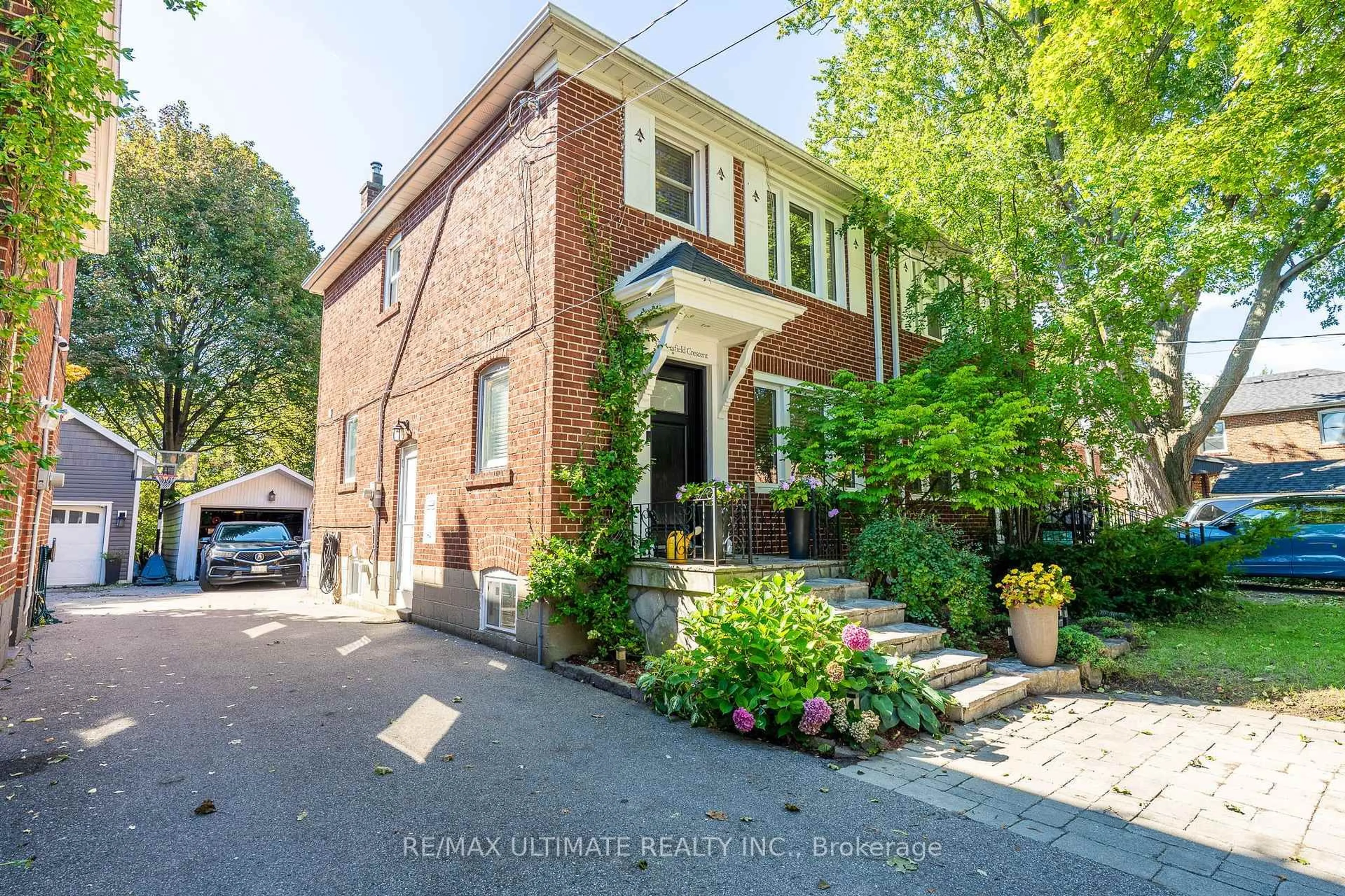 Home with brick exterior material, street for 3 Thursfield Cres, Toronto Ontario M4G 2N4