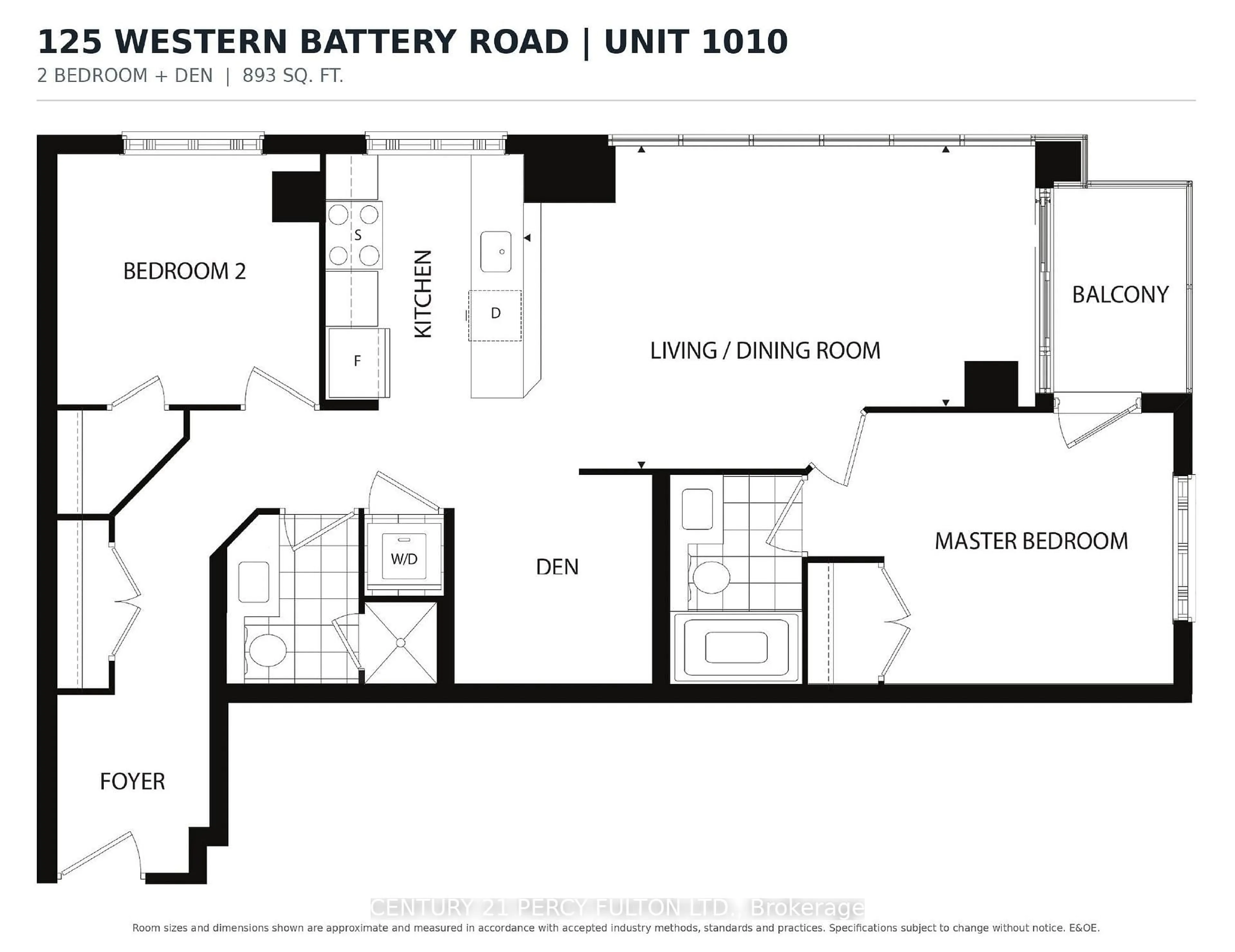 Floor plan for 125 Western Battery Rd #1010, Toronto Ontario M6K 3R8