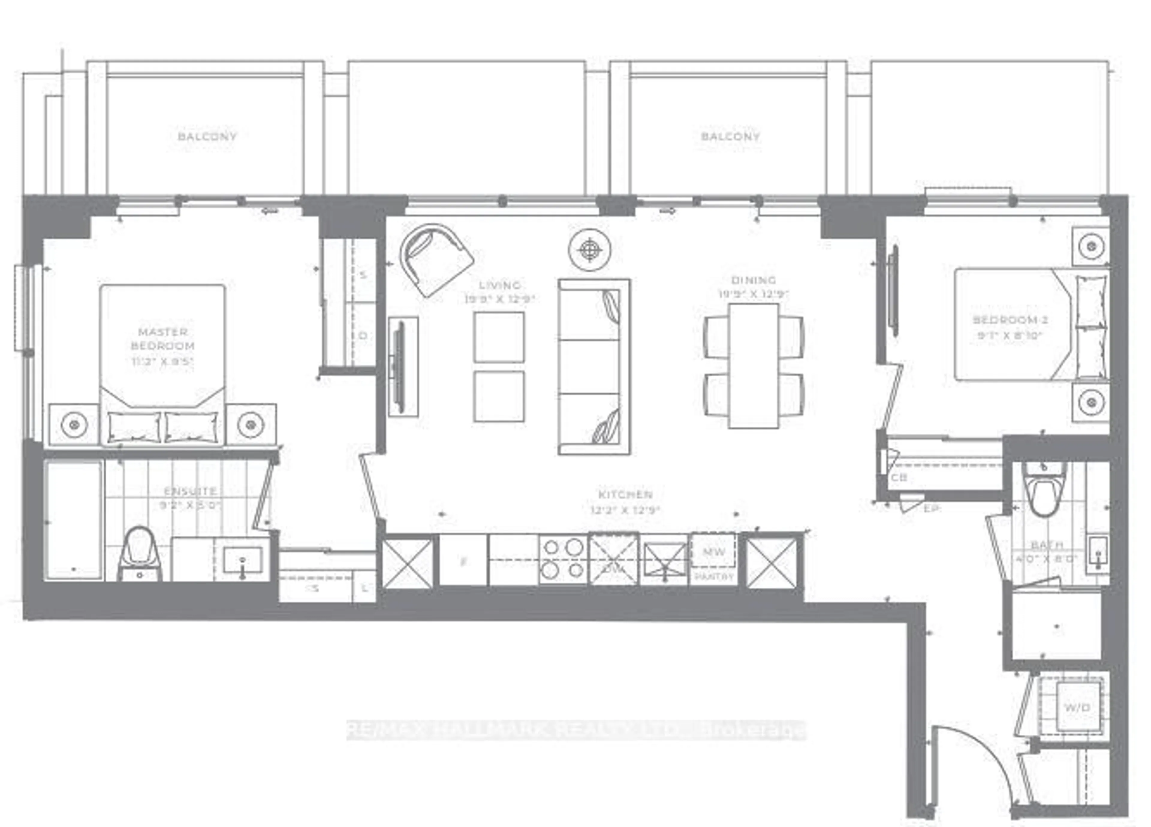 Floor plan for 7 Golden Lion Hts #N423, Toronto Ontario M6R 2J3
