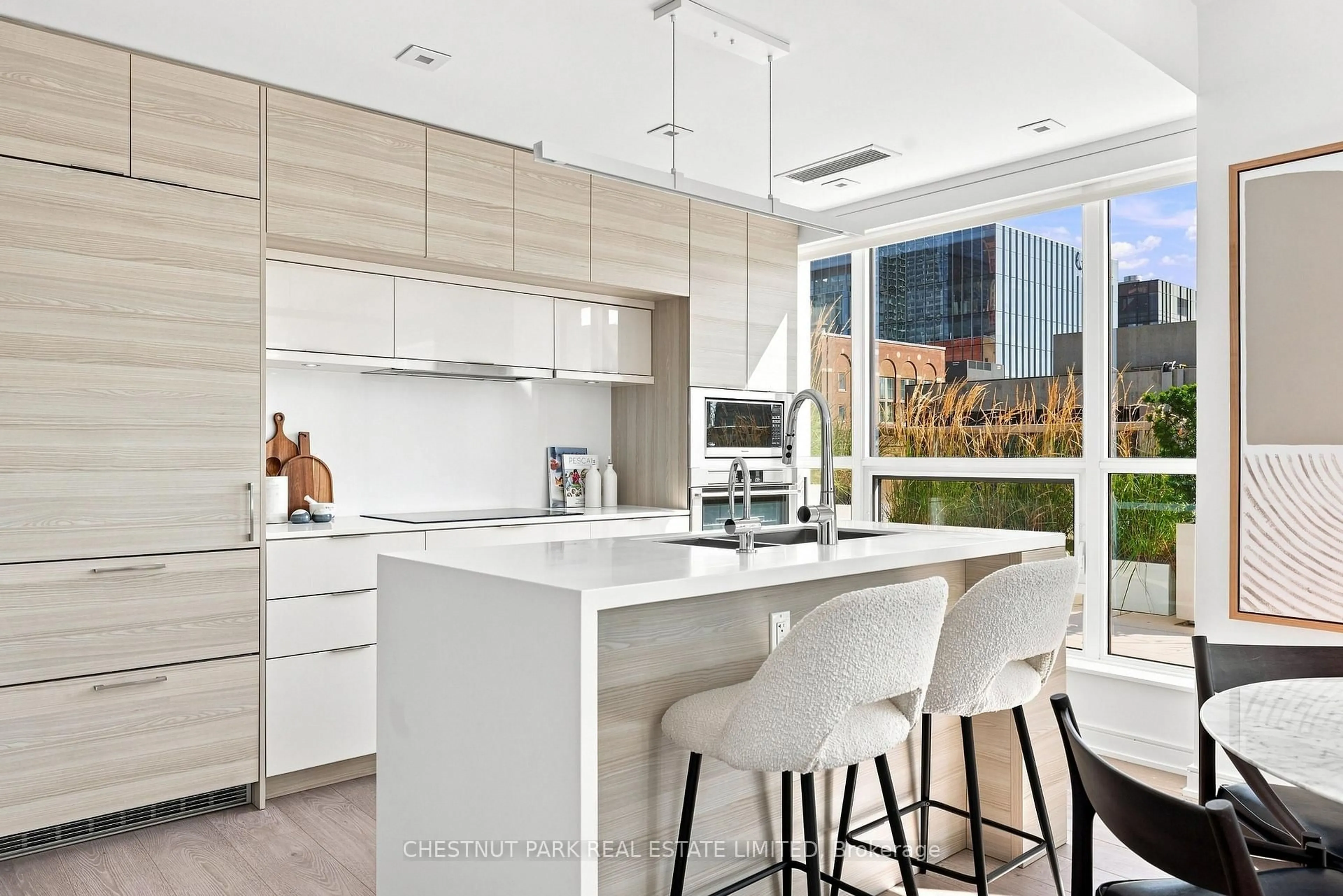 Contemporary kitchen, ceramic/tile floor for 88 Scott St #1609, Toronto Ontario M5E 0A9
