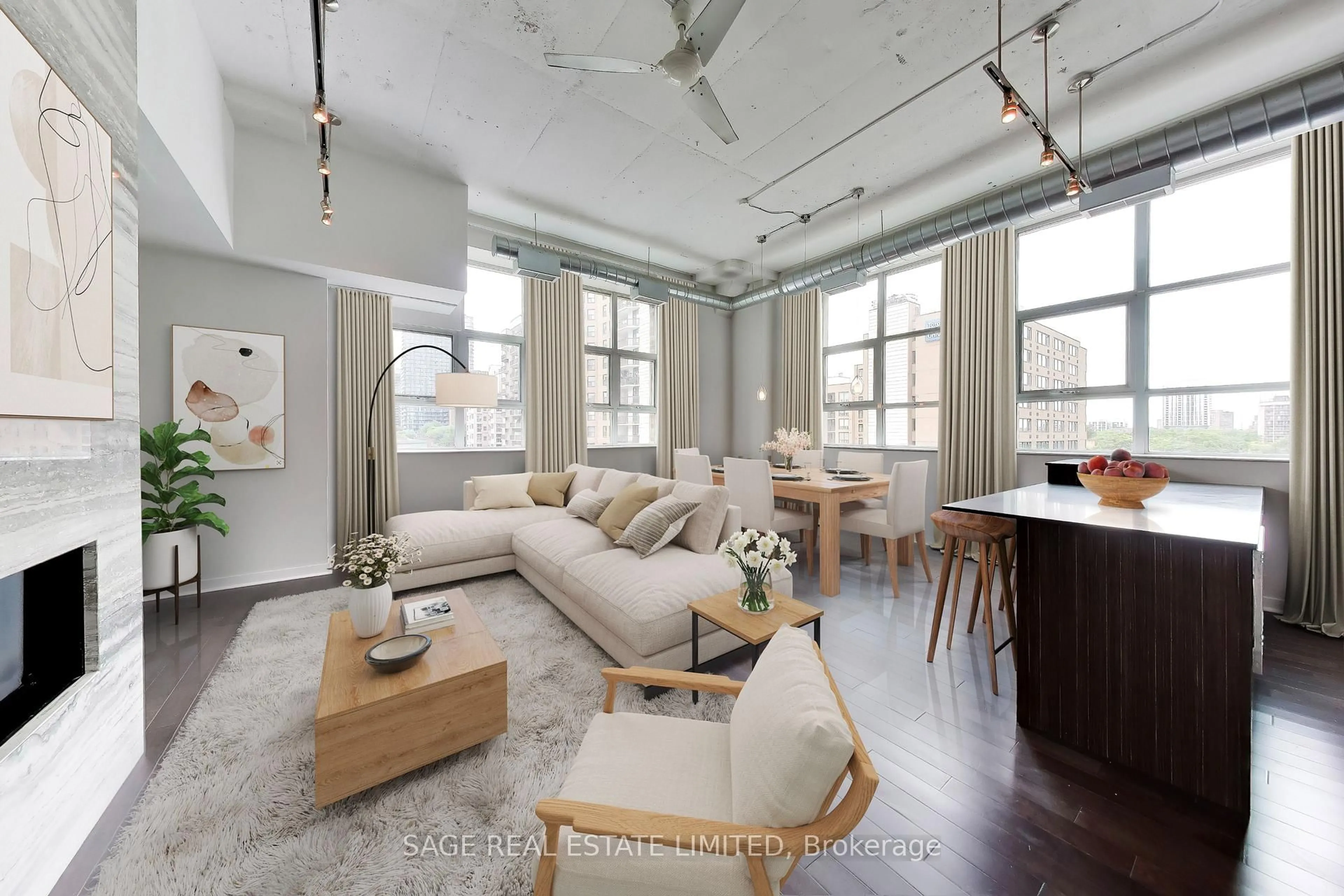 Living room with furniture, unknown for 155 Dalhousie St #521, Toronto Ontario M5B 2P7