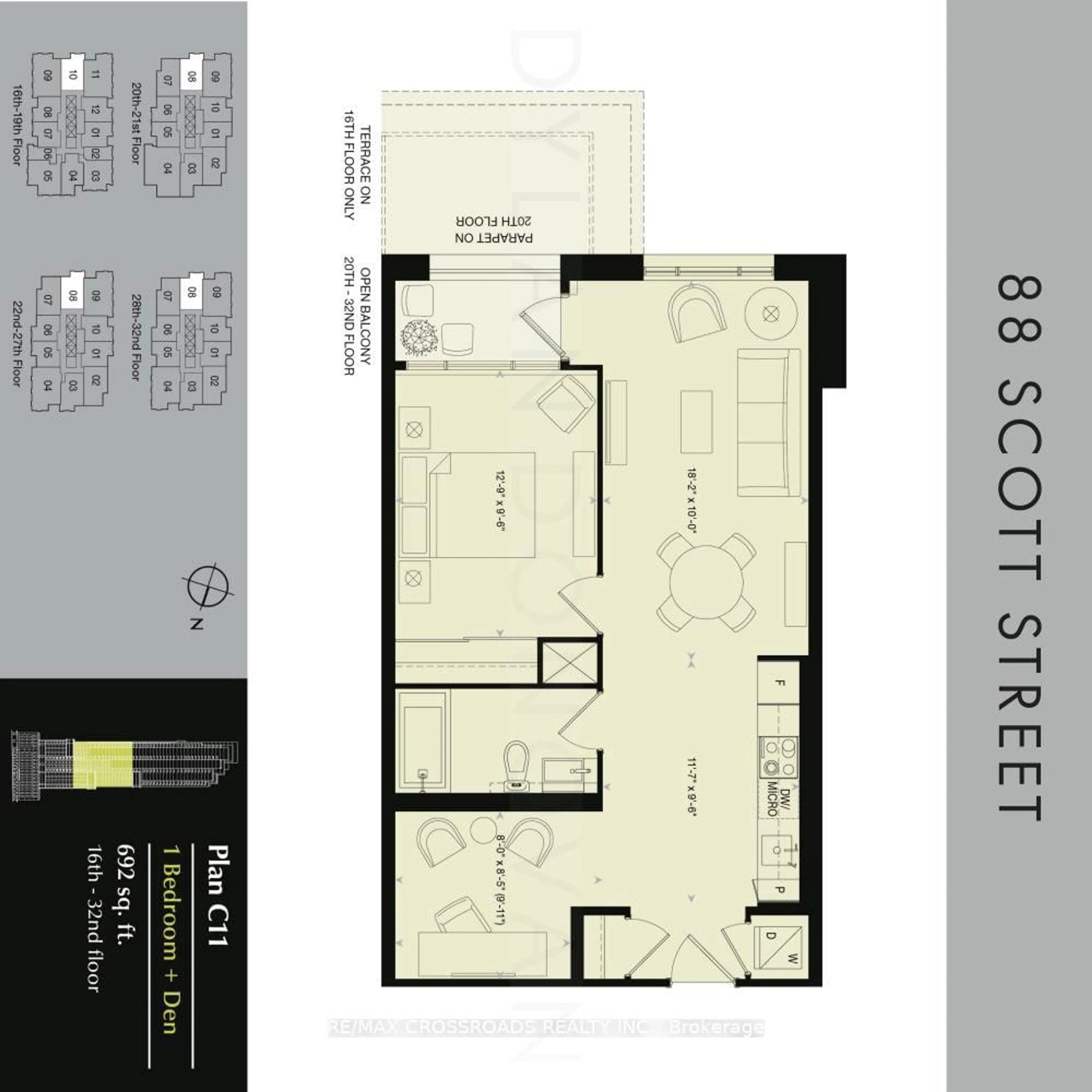 Floor plan for 88 Scott St #4308, Toronto Ontario M5E 0A9