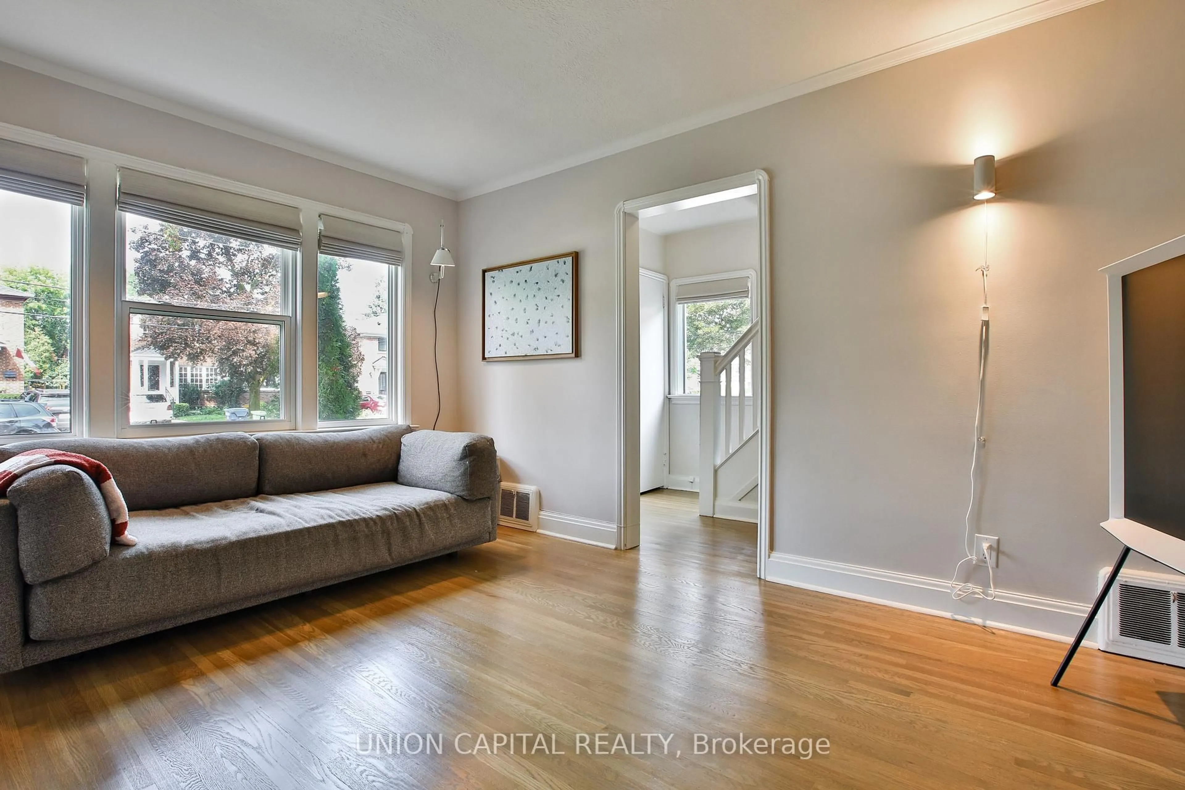 Living room with furniture, unknown for 81 Thursfield Cres, Toronto Ontario M4G 2N4