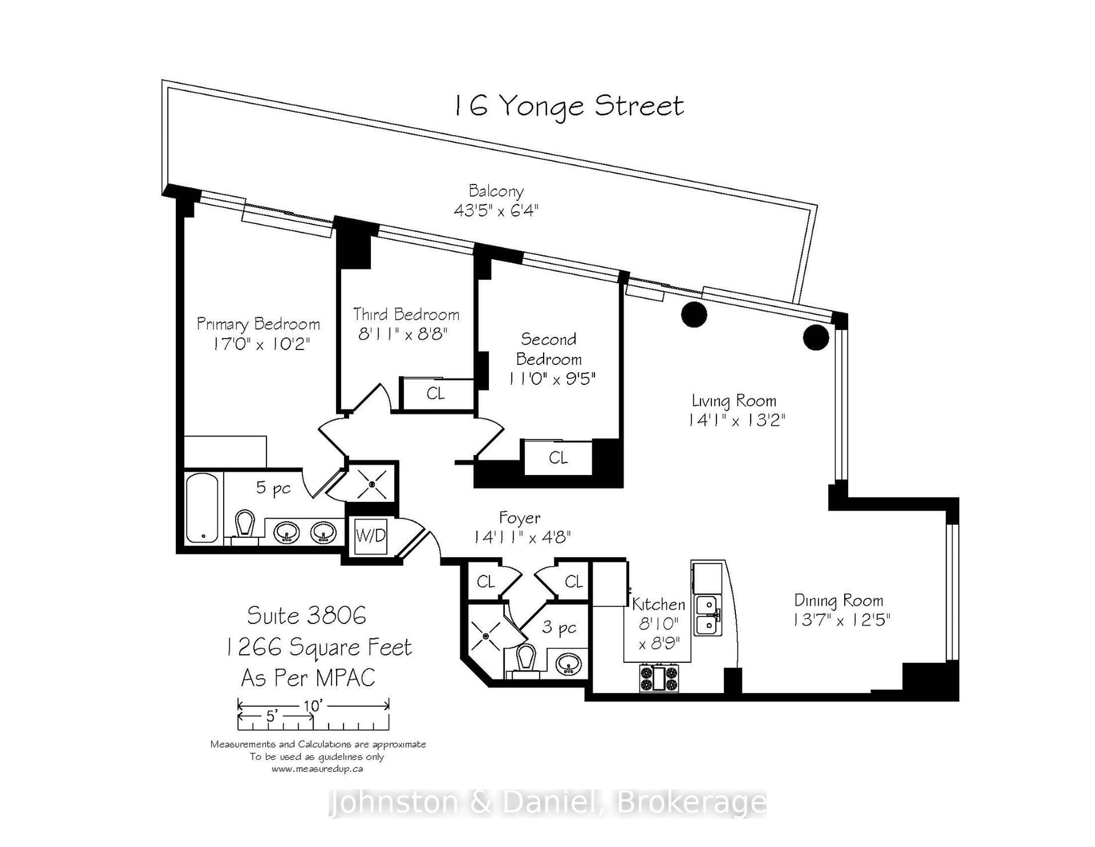 Floor plan for 16 Yonge St #3806, Toronto Ontario M5E 2A1