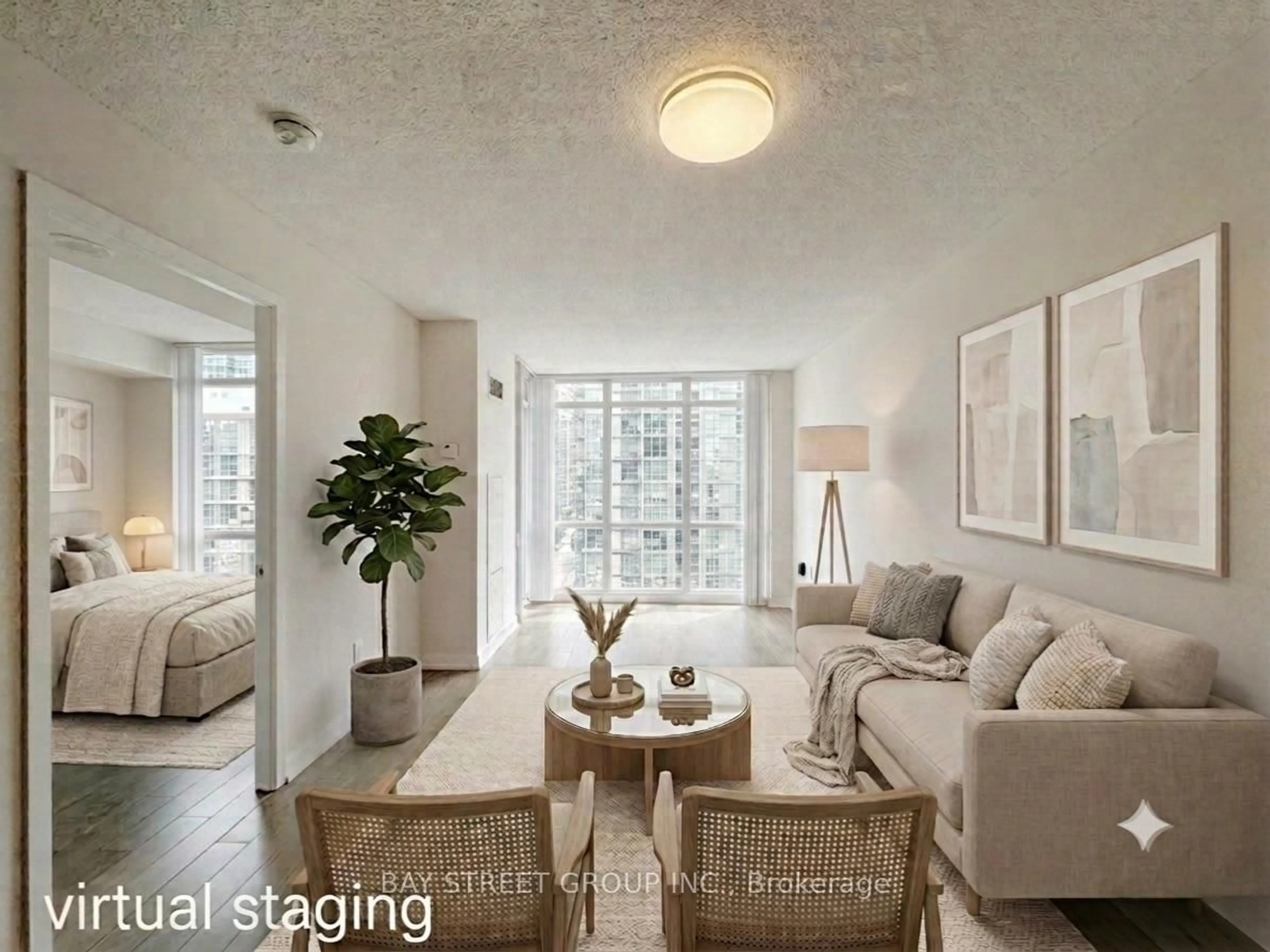 Living room with furniture, unknown for 11 Brunel Crt #807, Toronto Ontario M5V 3Y3