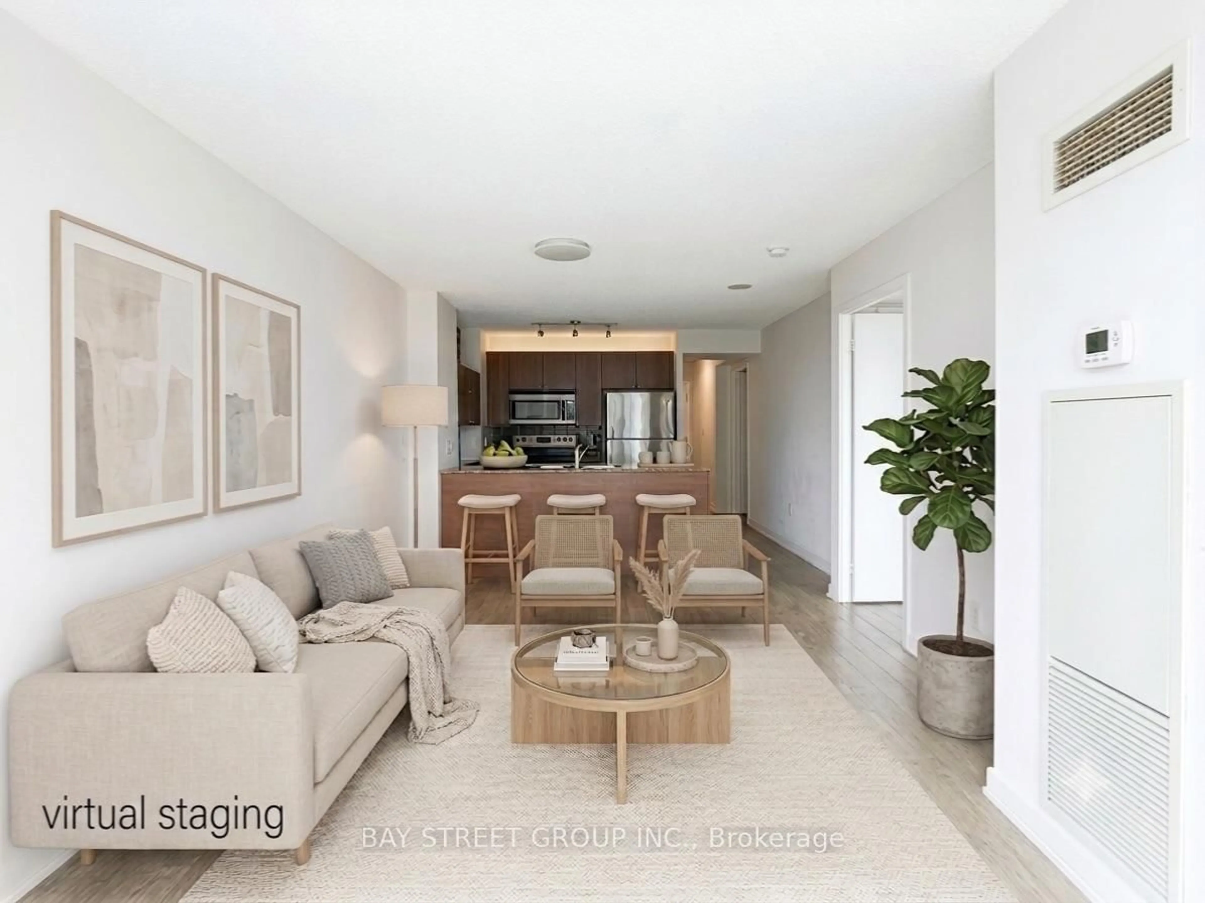 Living room with furniture, unknown for 11 Brunel Crt #807, Toronto Ontario M5V 3Y3