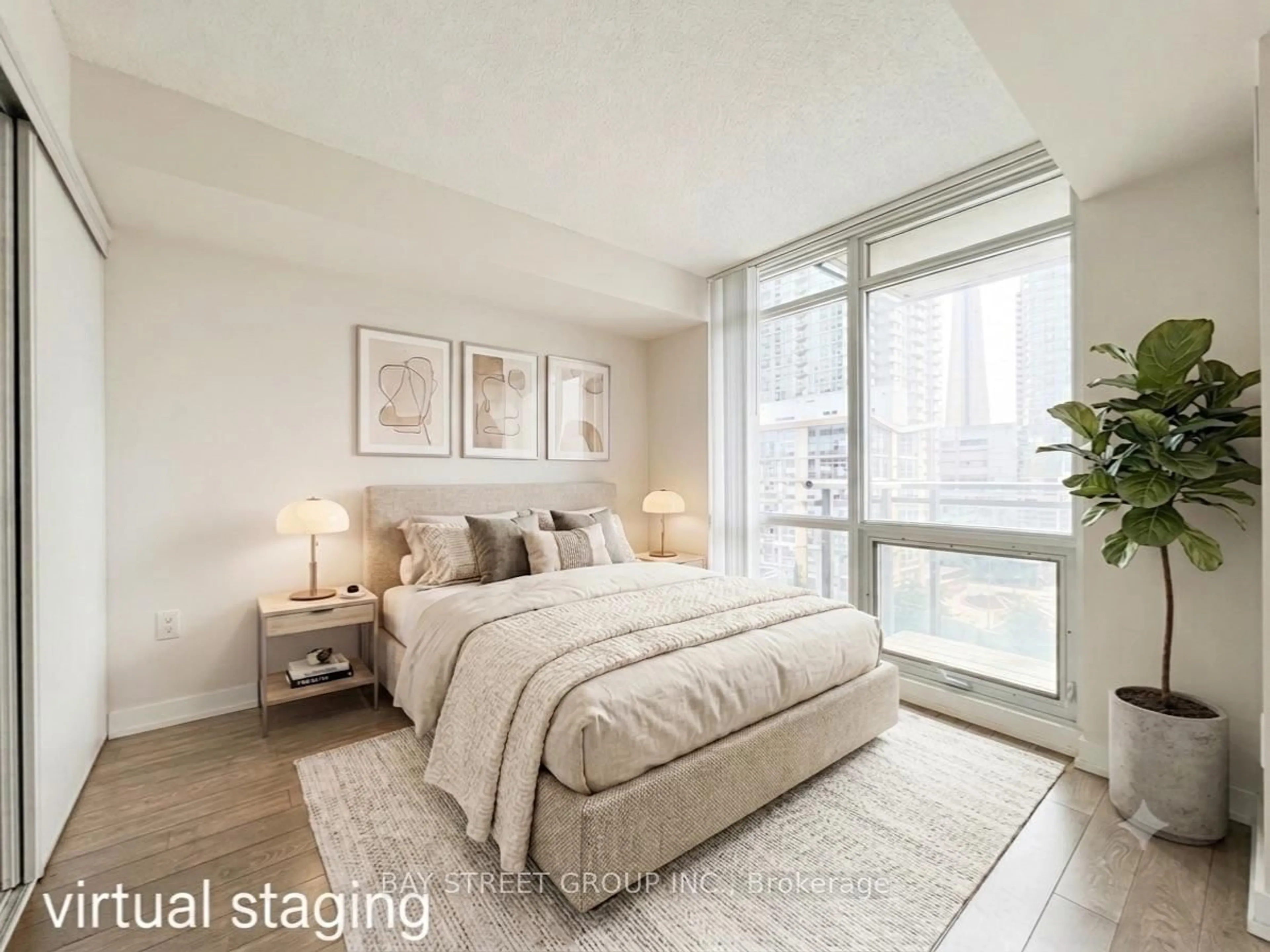 Bedroom with bed, unknown for 11 Brunel Crt #807, Toronto Ontario M5V 3Y3