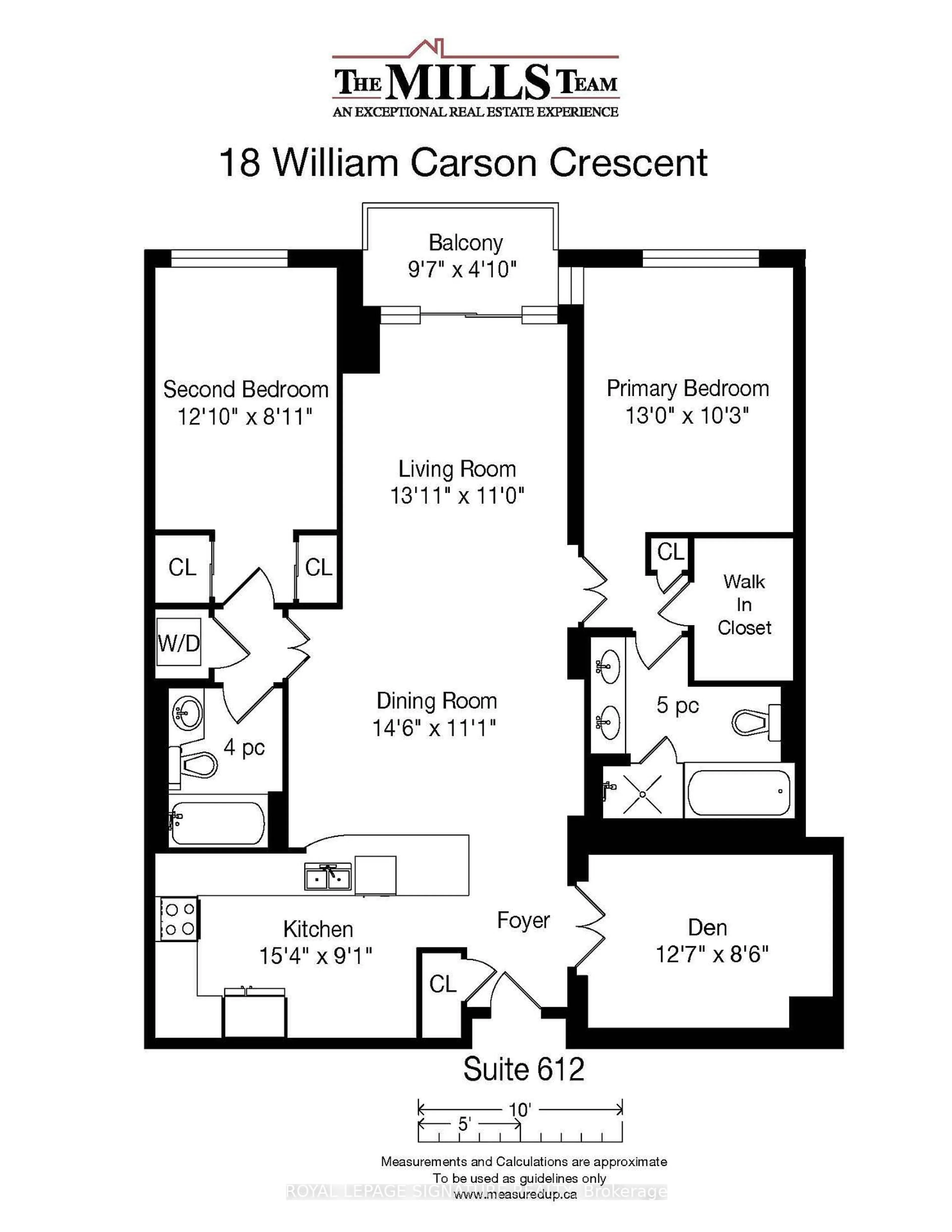 Floor plan for 18 William Carson Cres #612, Toronto Ontario M2P 2G6