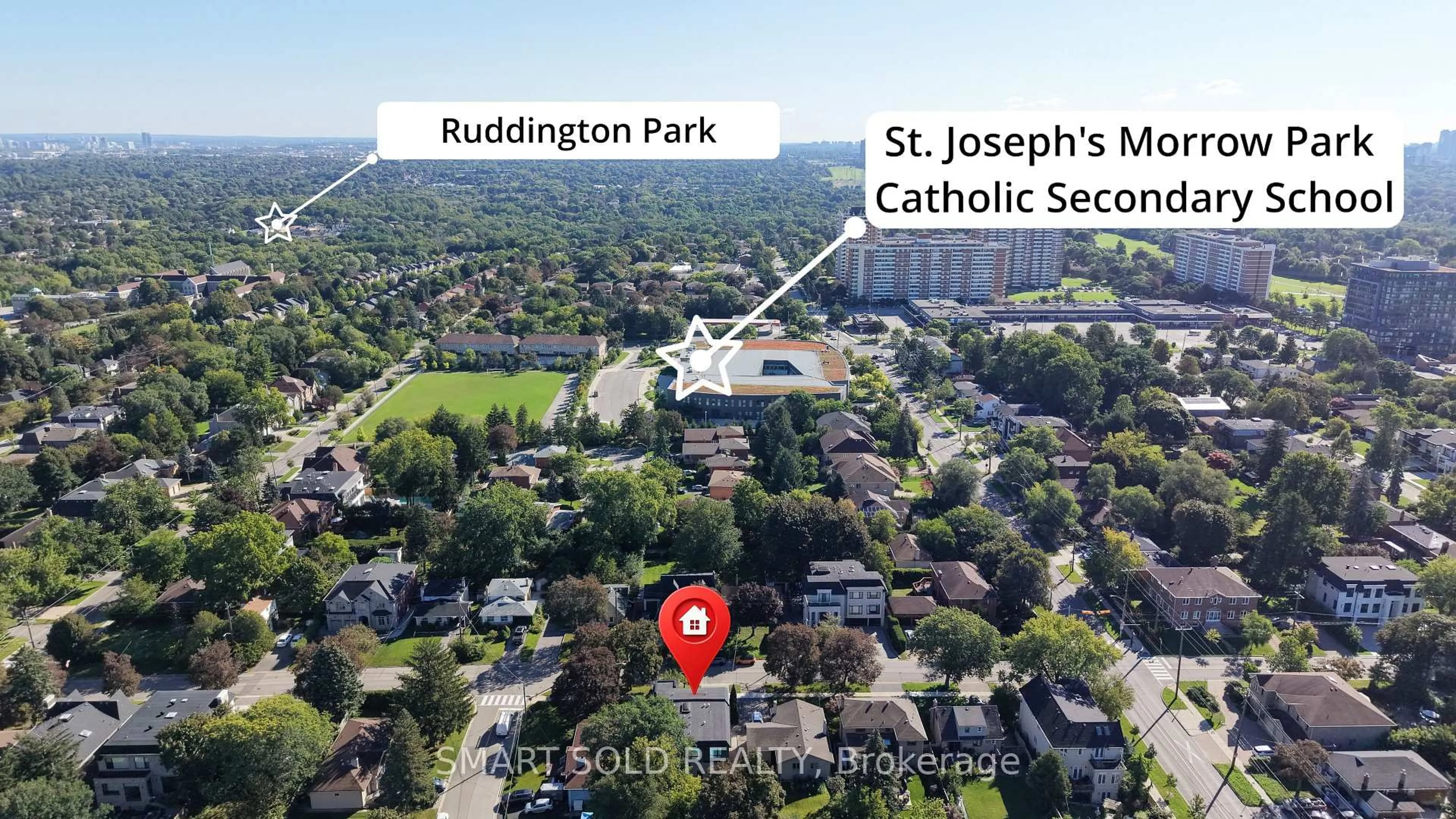 A pic from outside/outdoor area/front of a property/back of a property/a pic from drone, city buildings view from balcony for 588 Conacher Dr, Toronto Ontario M2M 3M8