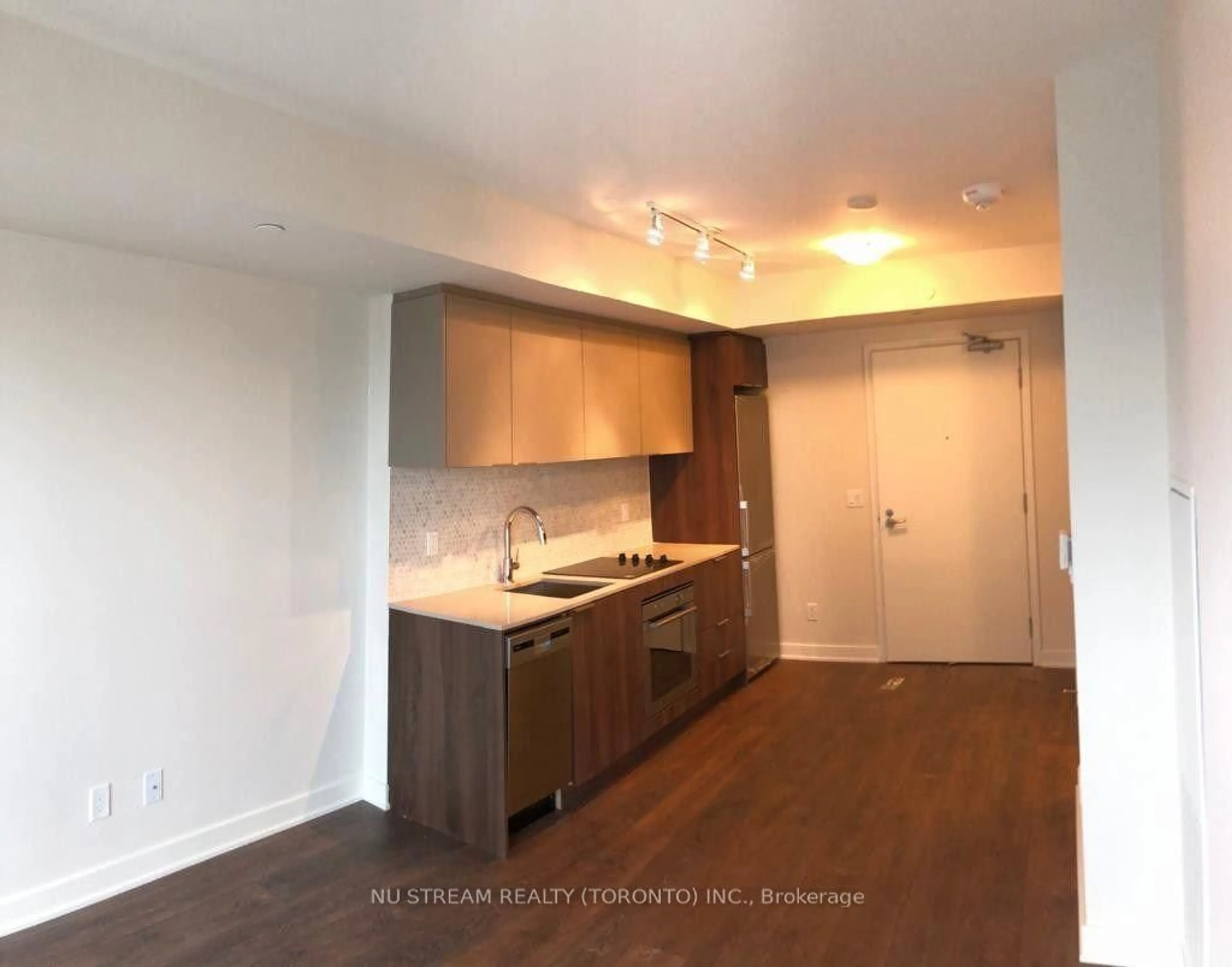 Standard kitchen, wood/laminate floor for 2 Sonic Way #2703, Toronto Ontario M3C 0P2