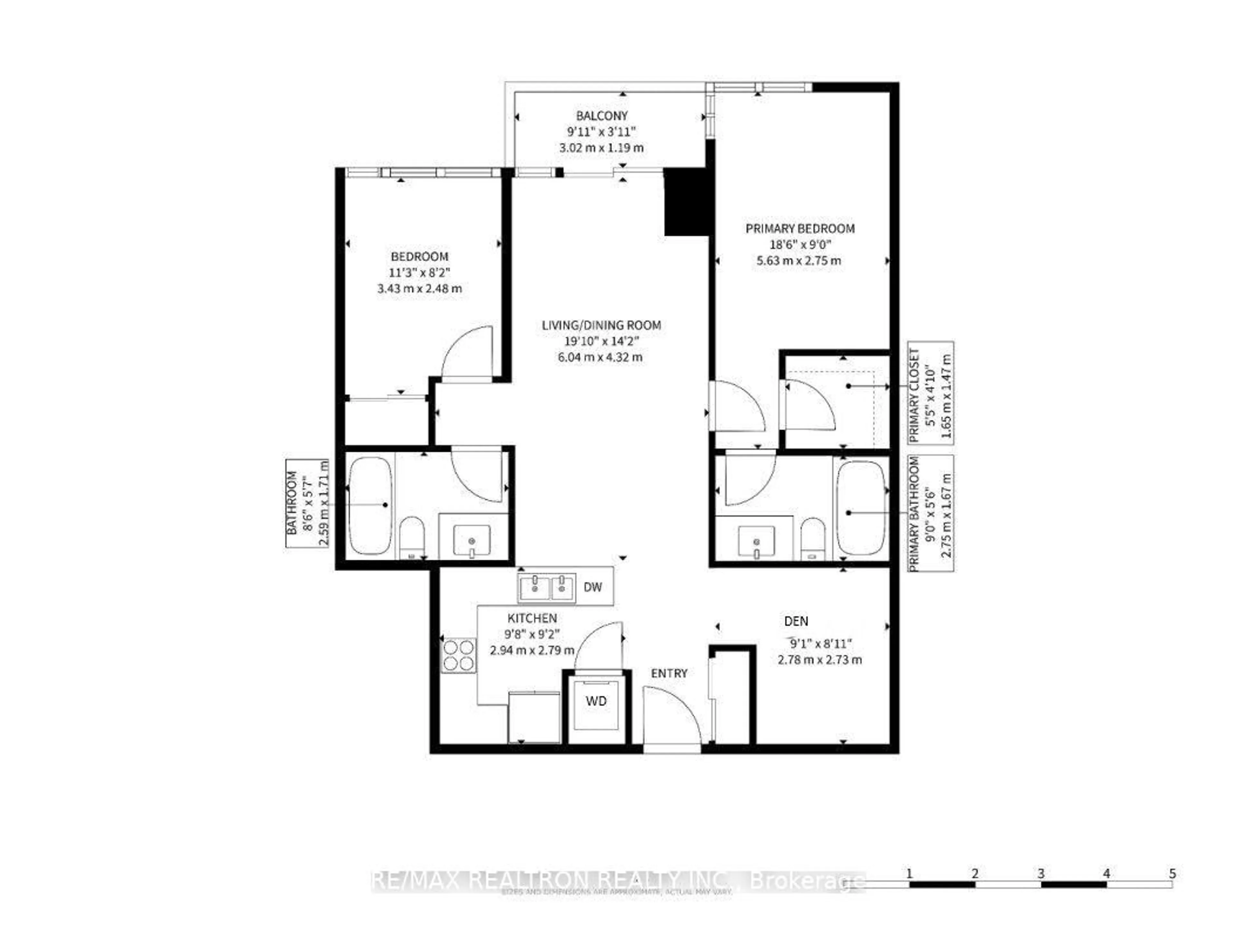 Floor plan for 250 Wellington St #1532, Toronto Ontario M5V 3P6