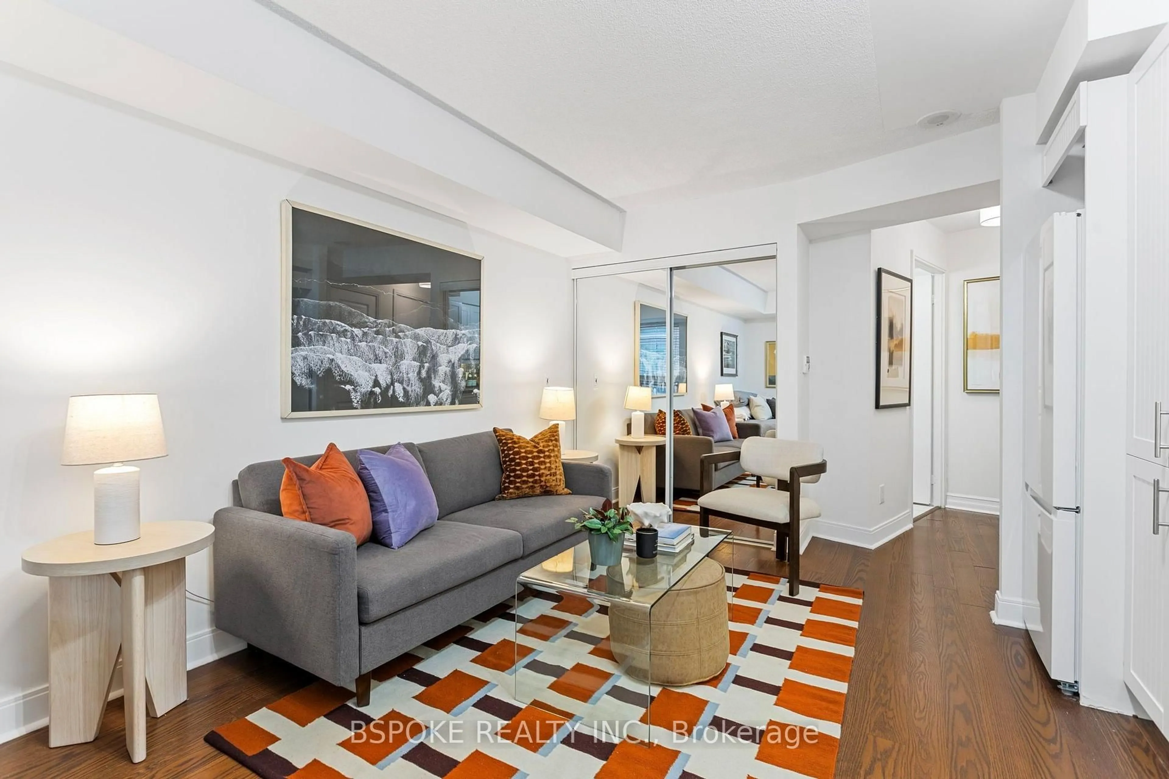 Living room with furniture, unknown for 1 Scott St #709, Toronto Ontario M5E 1A1