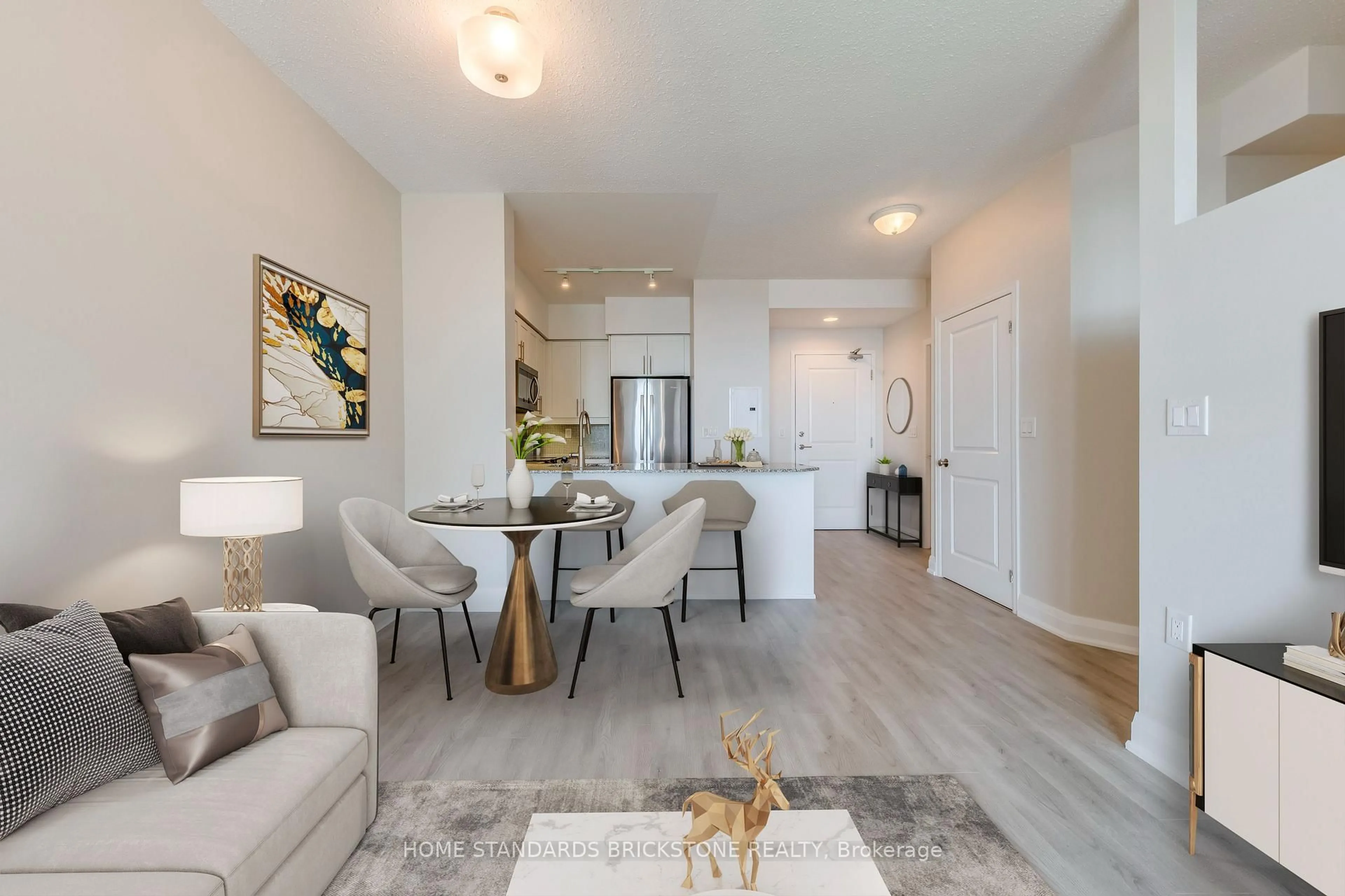 Living room with furniture, wood/laminate floor for 125 Western Battery Rd #2508, Toronto Ontario M6K 3R8