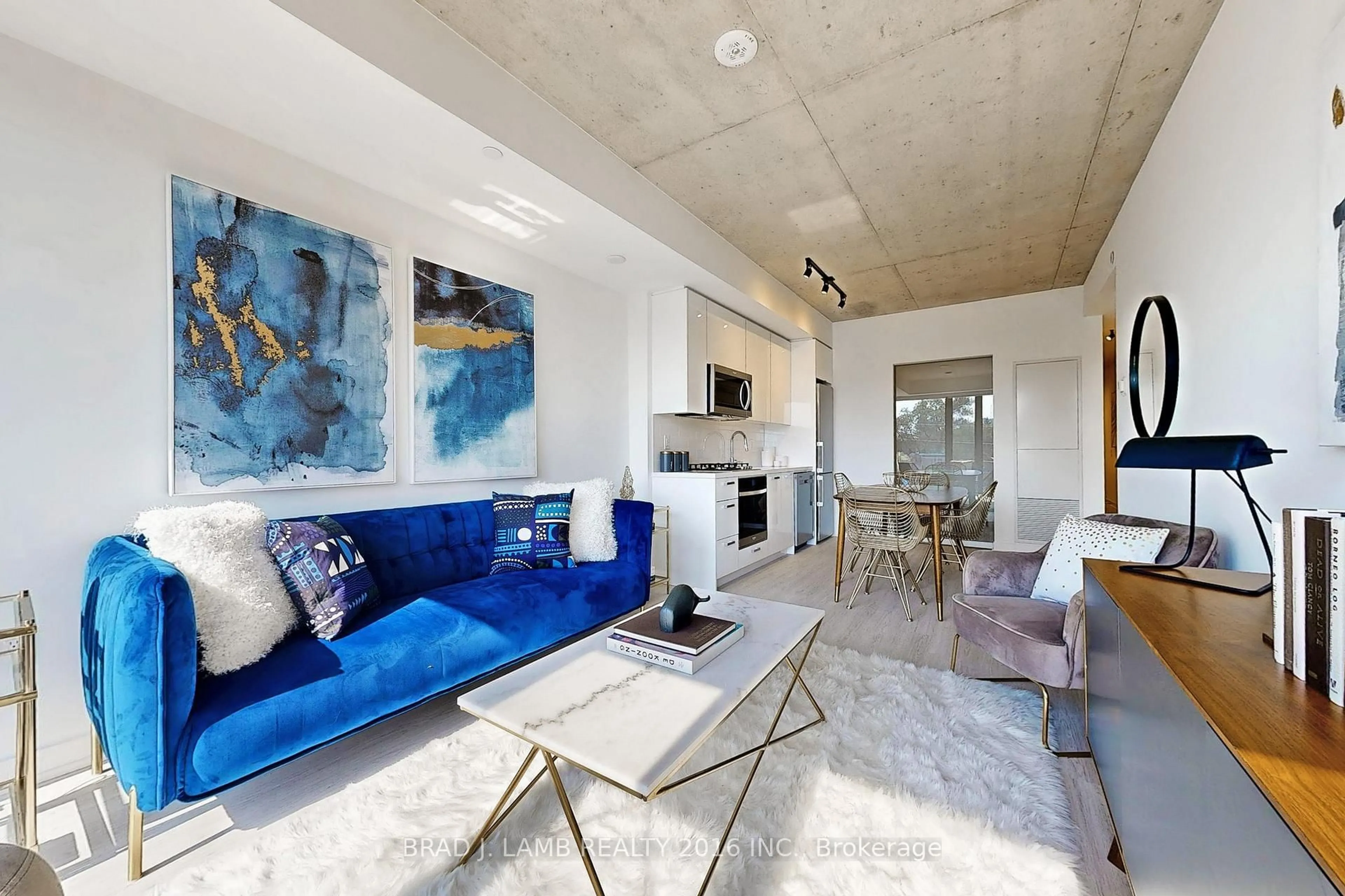 Living room with furniture, ceramic/tile floor for 195 McCaul St #302, Toronto Ontario M5T 0E5