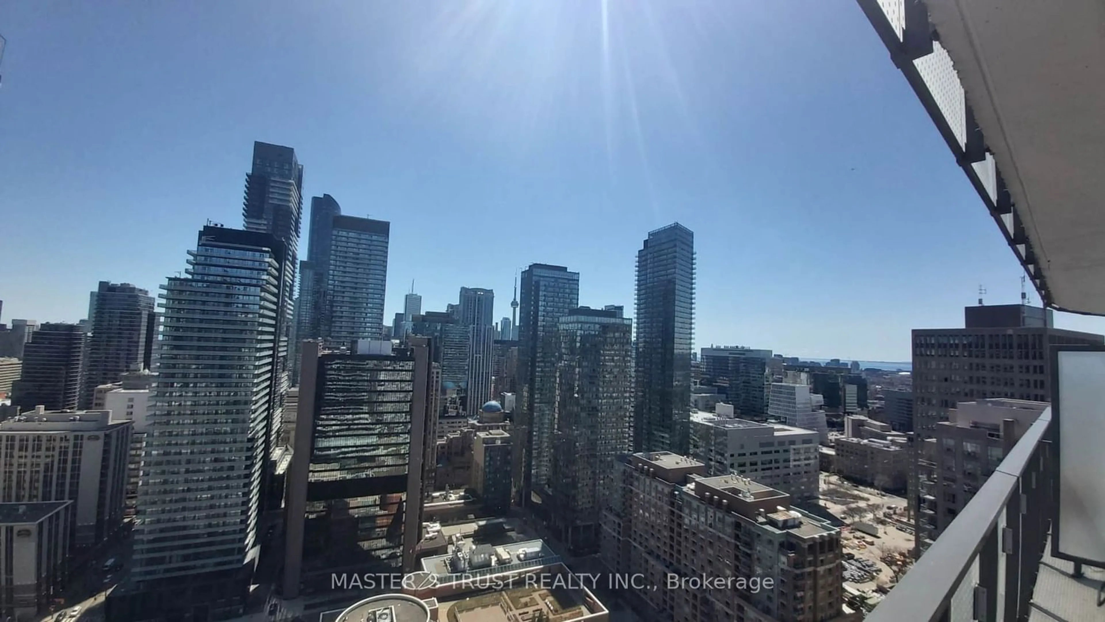 Balcony in the apartment for 11 Wellesley St #2804, Toronto Ontario M4Y 0G4